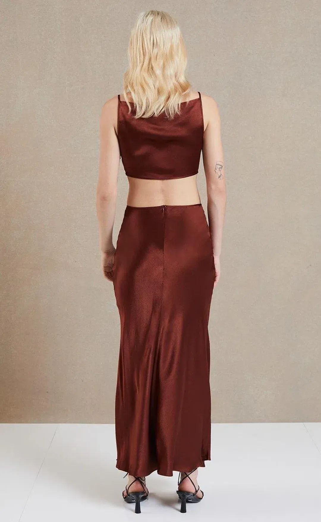 Bec & Bridge Camilla Cut Out Dress Cherry Size 8 for rent on The Volte - main image