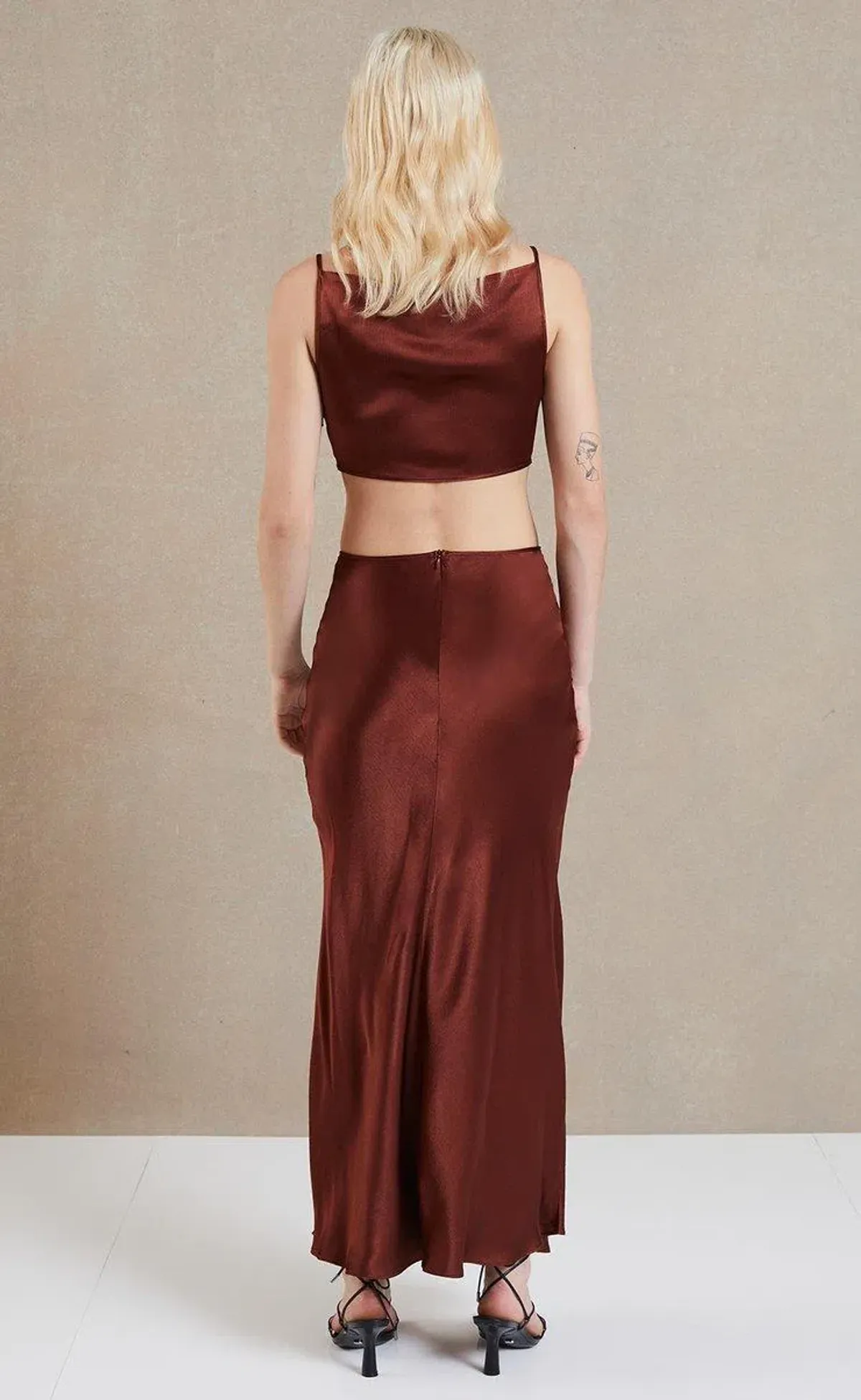 Bec & Bridge Camilla Cut Out Dress Cherry Size 8 - Image 4