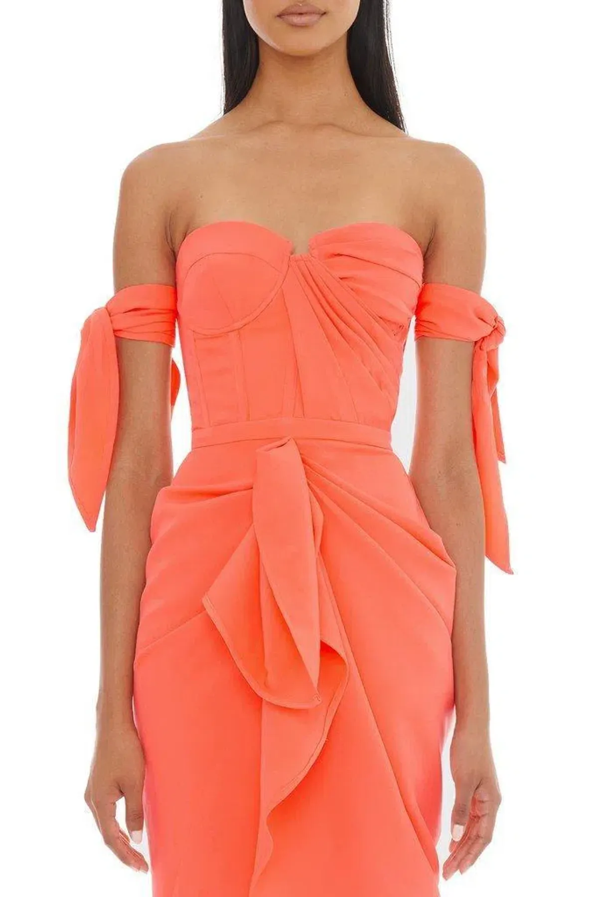 Eliya The Label Yolanda Midi Dress Orange Size 8 - Image 2