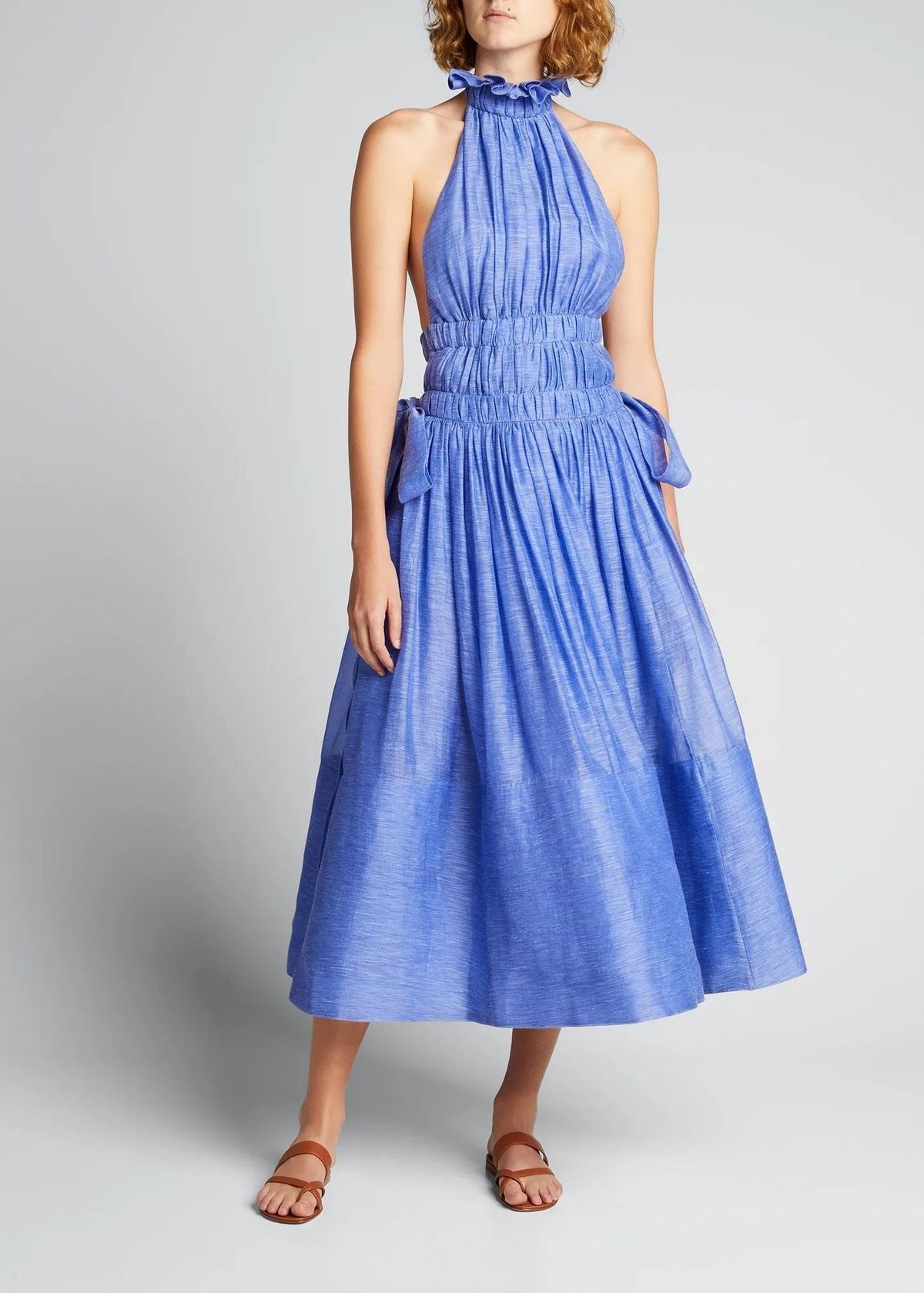 Zimmermann Luminous Halter Gown Cornflower Blue Size 6 - Image 1