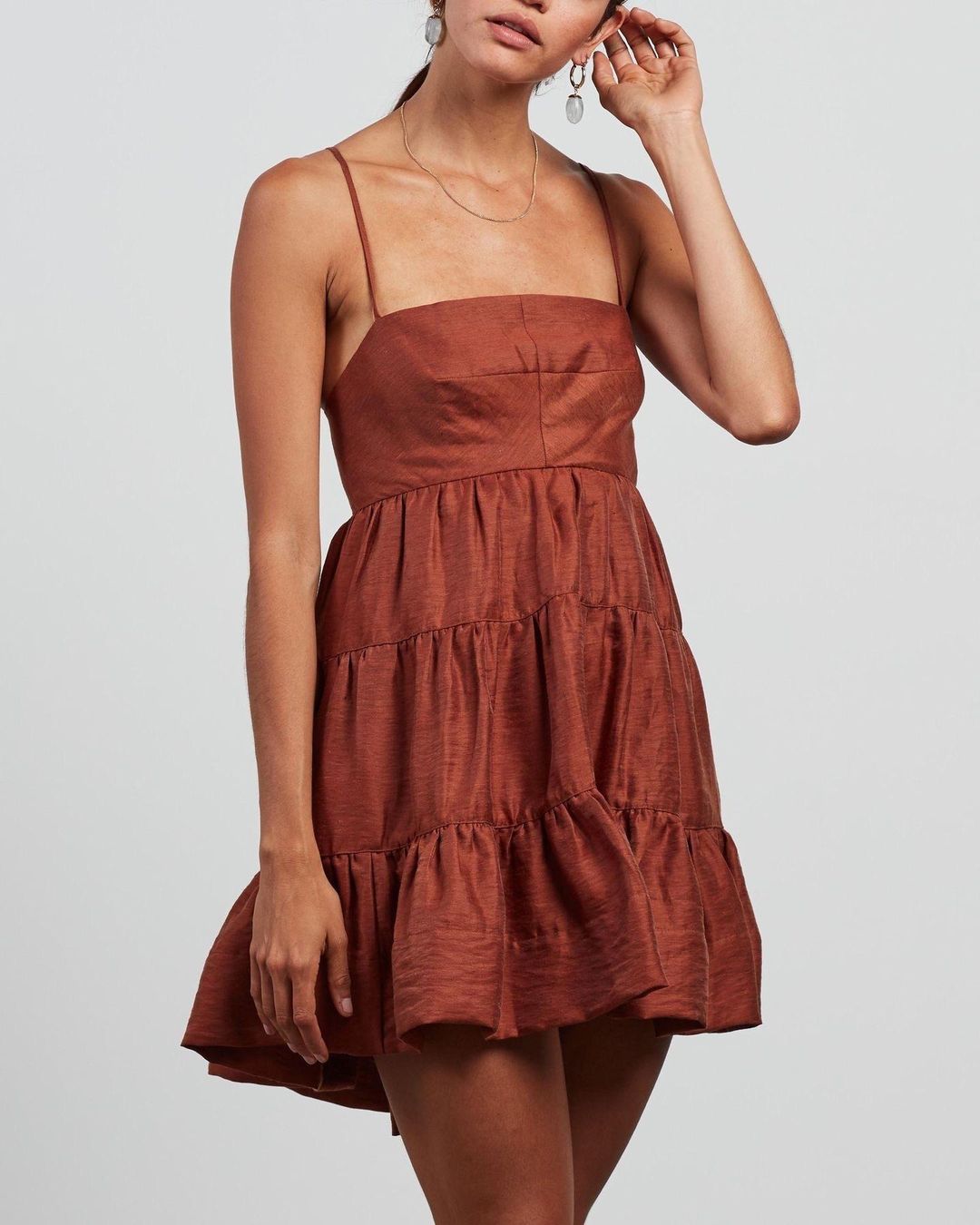 Elsa Tiered Mini Dress for rent on The Volte - main image