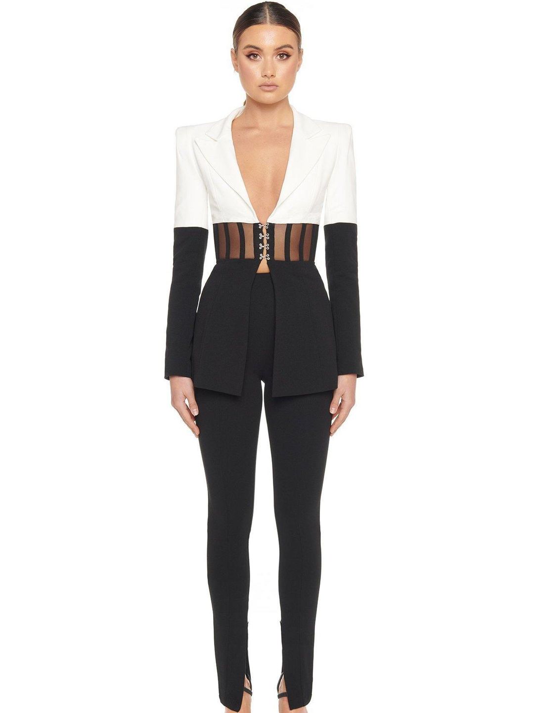 Eliya The Label Kira Blazer Black White Size 14 for rent on The Volte - main image