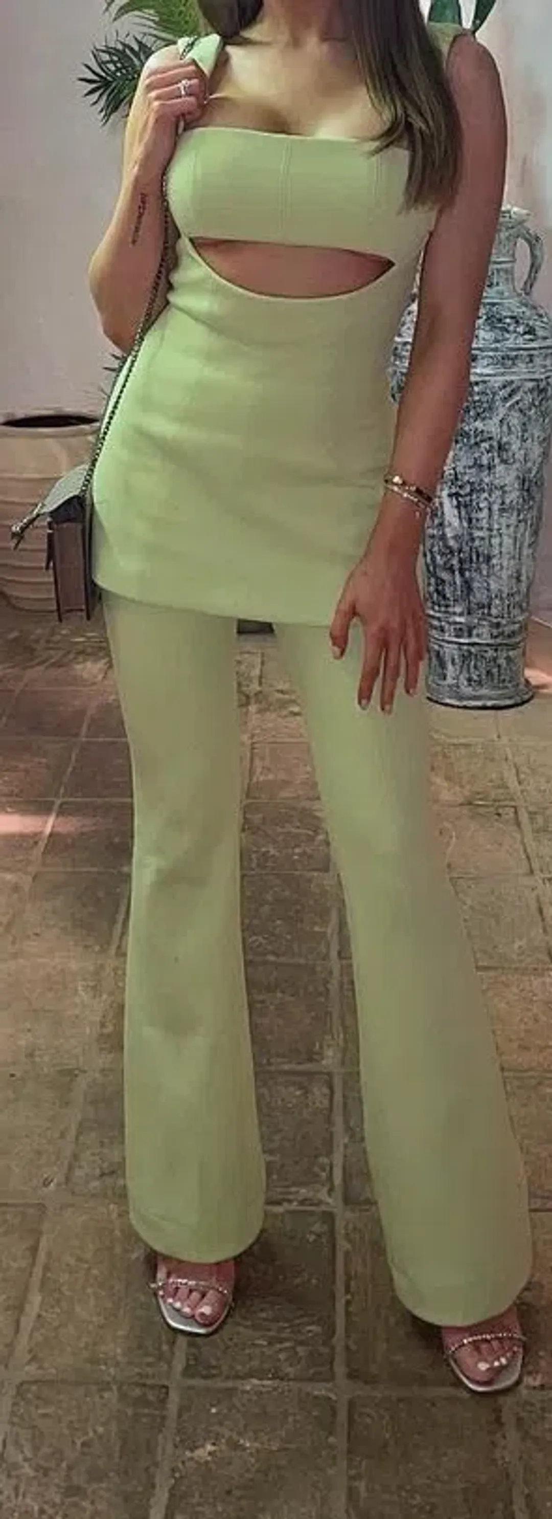 MISHA Costanza Jumpsuit Green Size 10 for rent on The Volte - main image