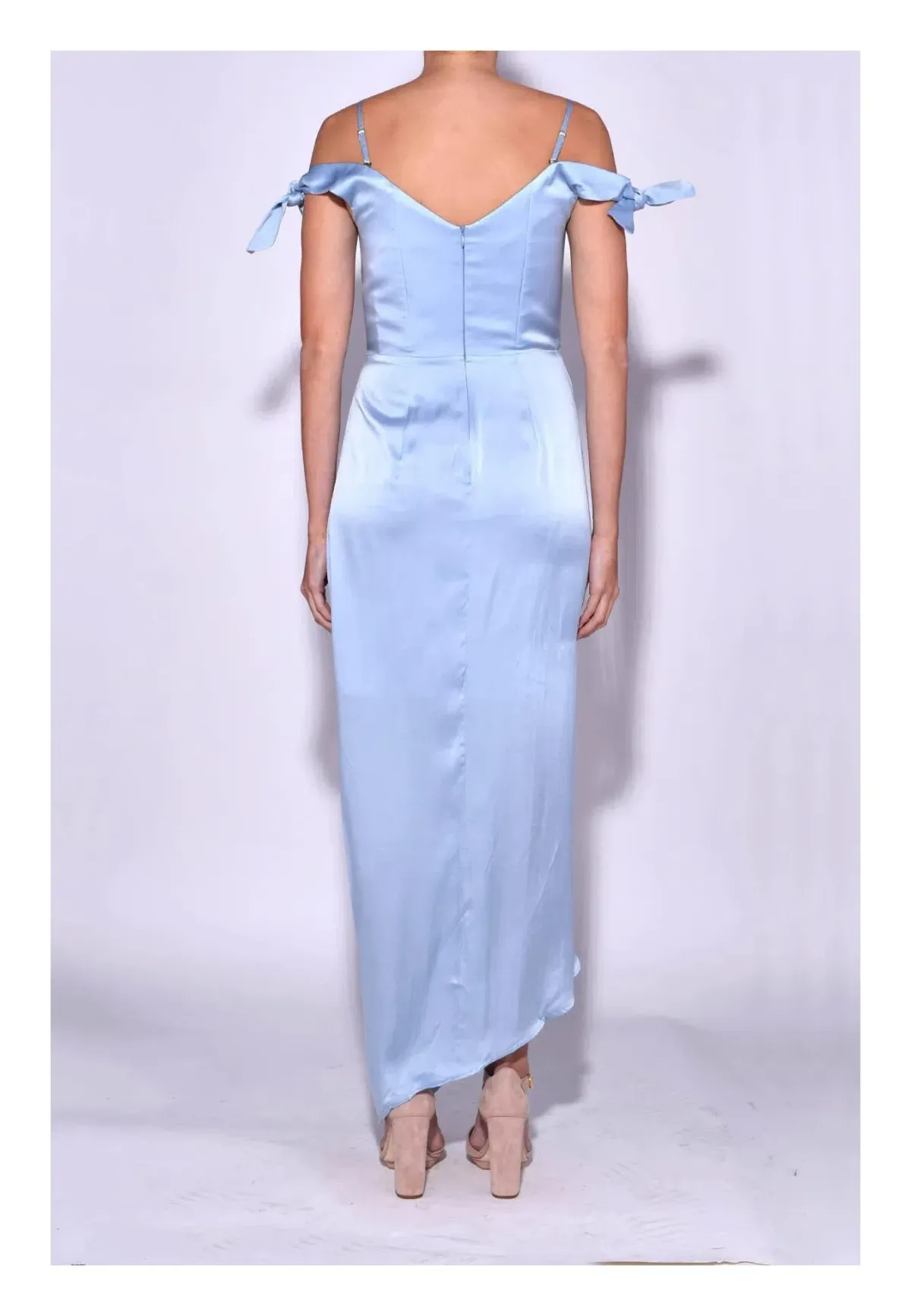 Zimmermann Winsome Drape Cocktail Midi Dress Blue Size 2/ AU 12 - Image 2