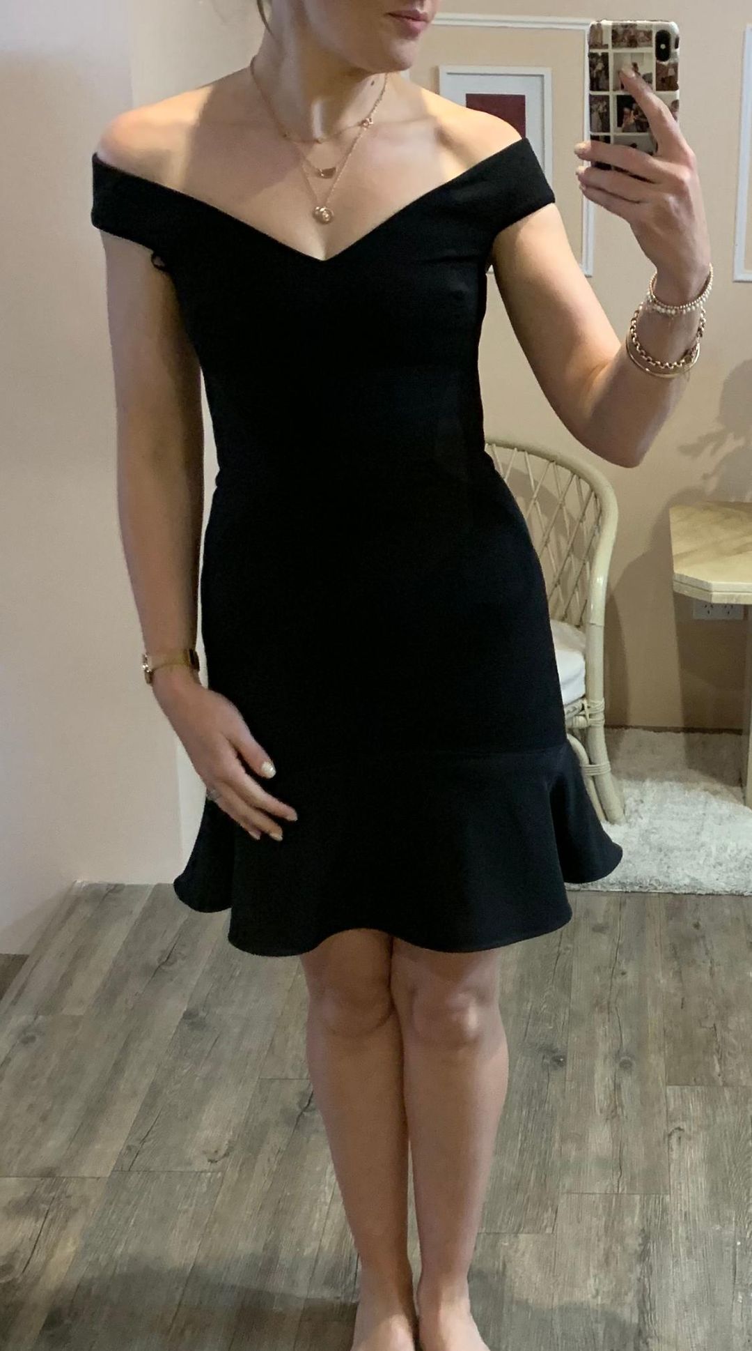 Rebecca Vallance Anise mini dress black for rent on The Volte - main image