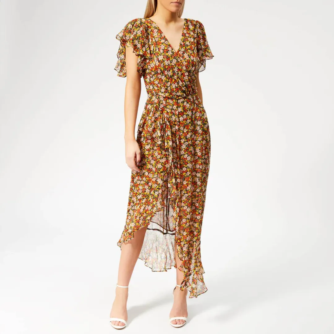 Bec & Bridge Stevie Wrap Midi Dress Floral Size 10 for rent on The Volte - main image
