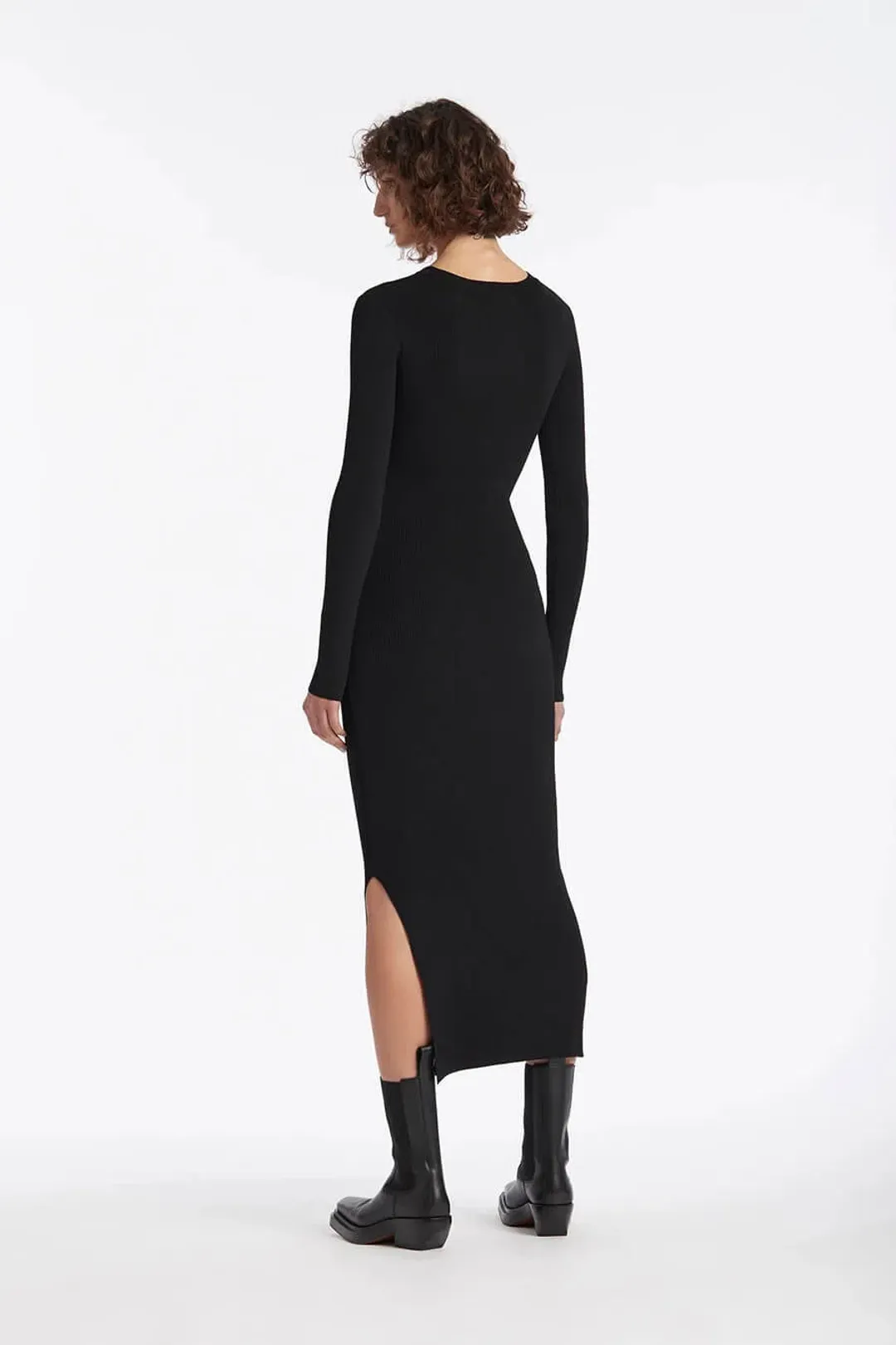 Sir The Label Celena Draped Midi Dress Black | AU 10 for rent on The Volte - main image