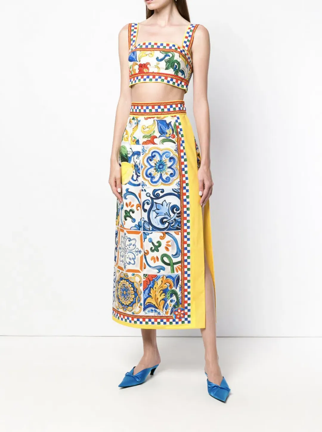Dolce & Gabbana Majolica Print Two Piece Set Print Size 8  for rent on The Volte - main image
