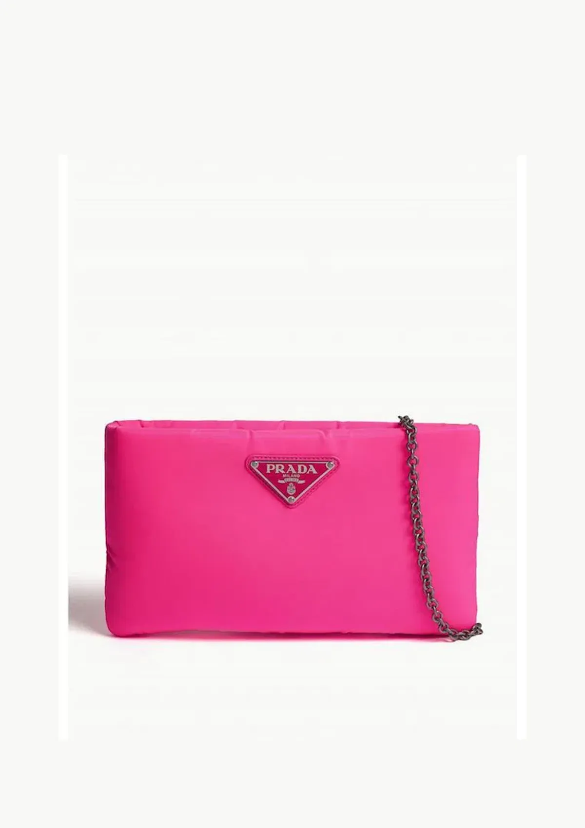 Prada Padded Clutch Neon Pink Medium - Image 1