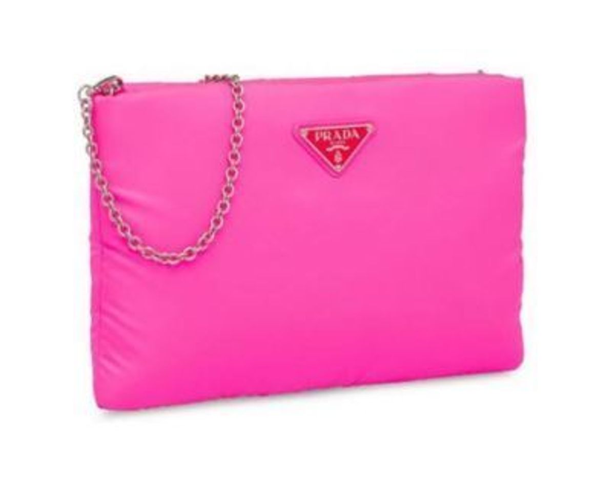 Prada Padded Clutch Neon Pink Medium - Image 2