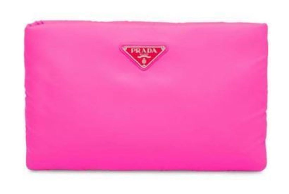 Prada Padded Clutch Neon Pink Medium - Image 4