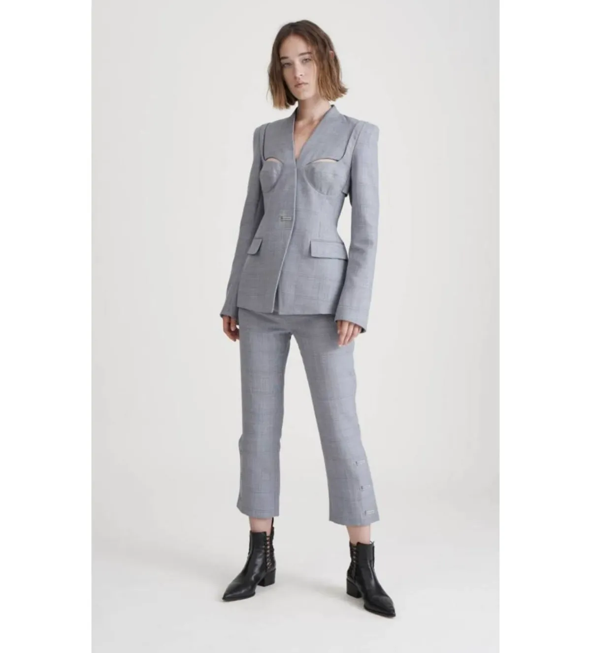 Dion Lee Lingerie Blazer Dress Grey Size 6  - Image 1