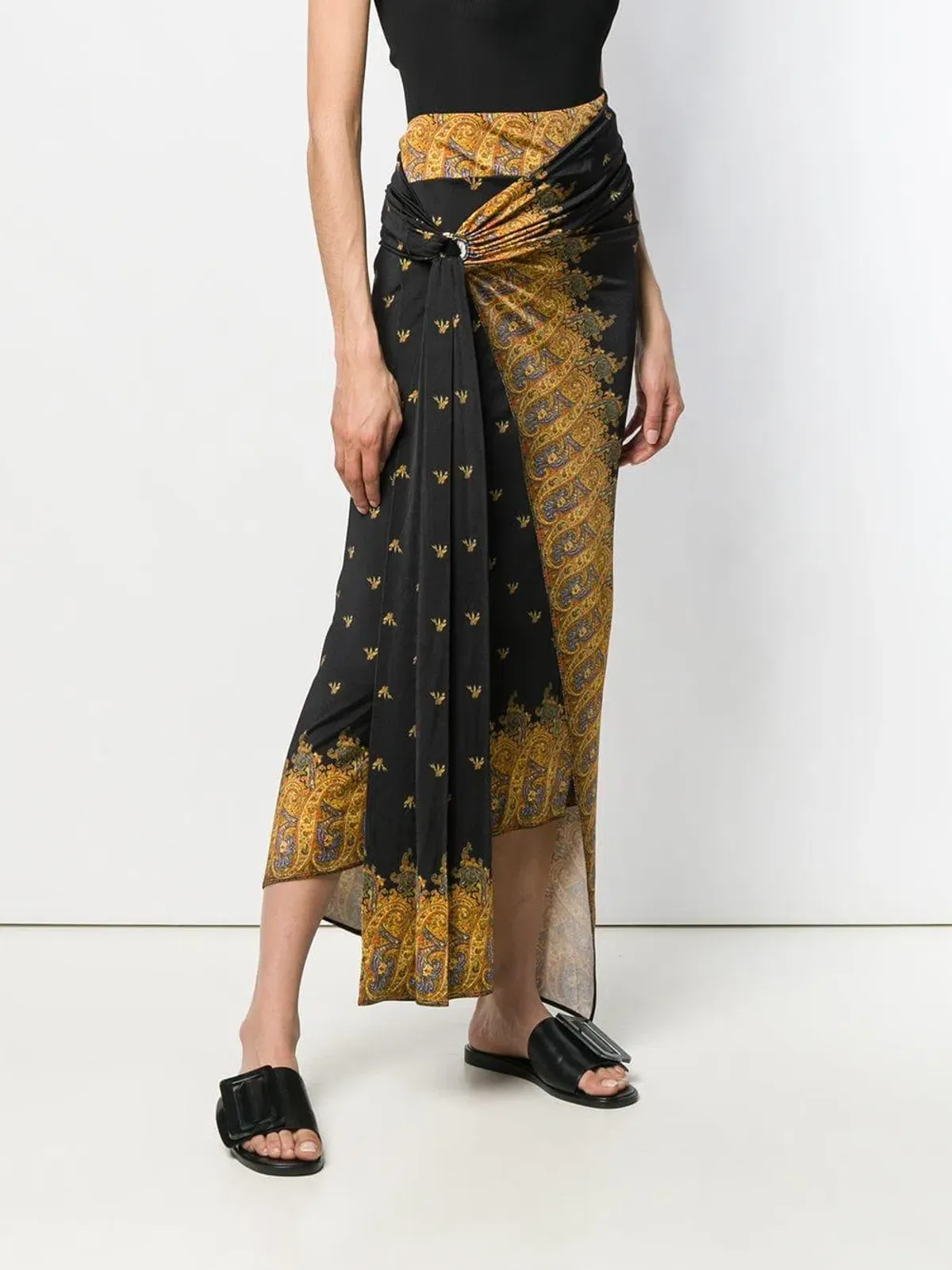 Paco Rabanne Stretch Jersey Wrap Skirt & Lose Yourself Tie Dye Shirt Set Print Size 8 - Image 6