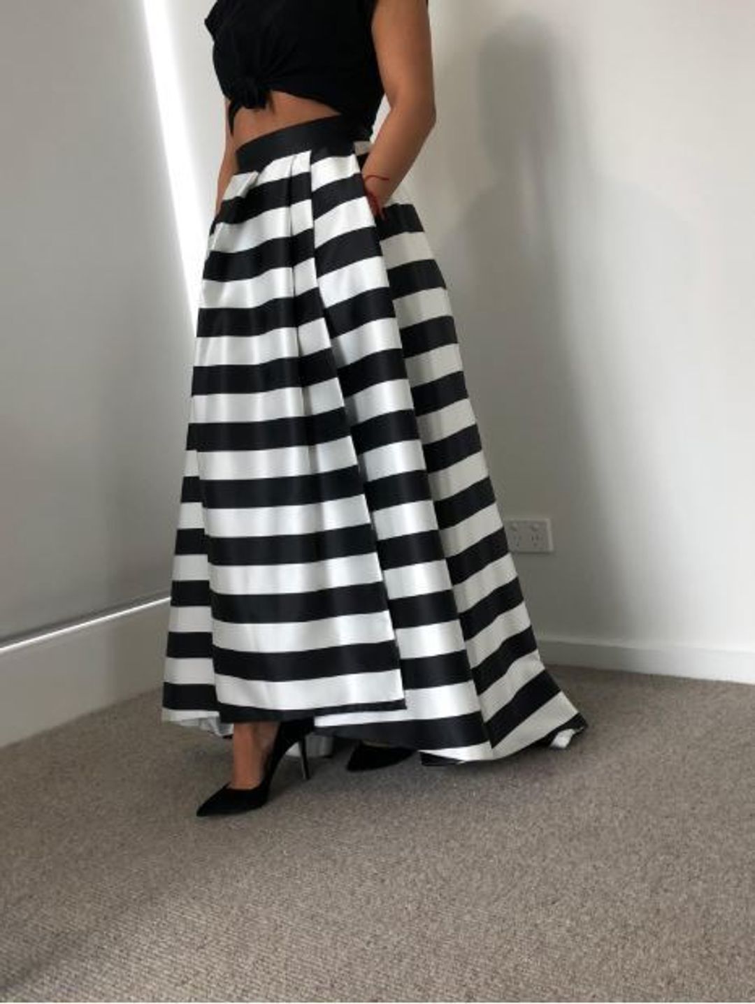 Nicholas ball striped skirt black white stripe size 8  for rent on The Volte - main image
