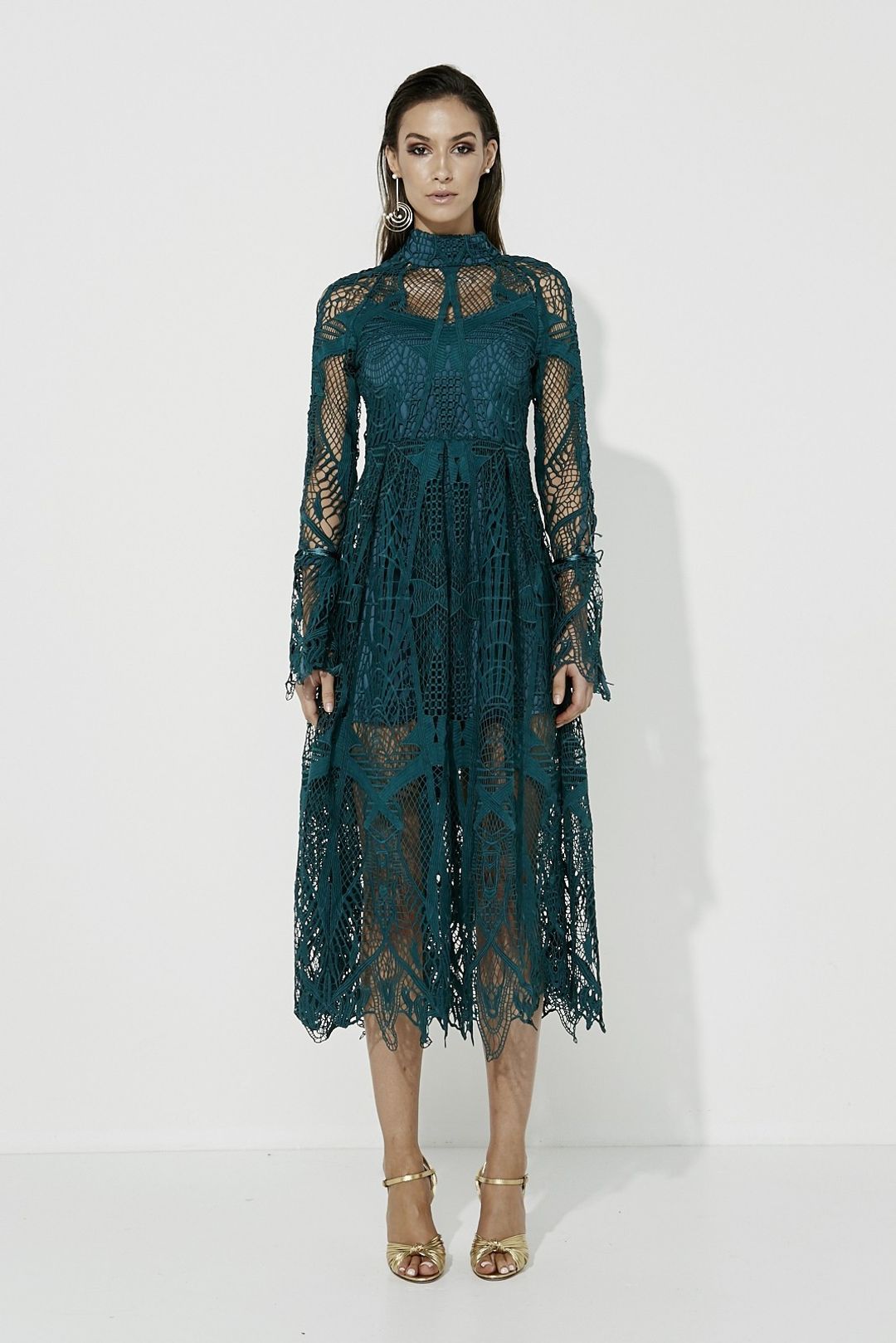 MOSSMAN Ties that Bind Dress Emerald size 10 for rent on The Volte - main image