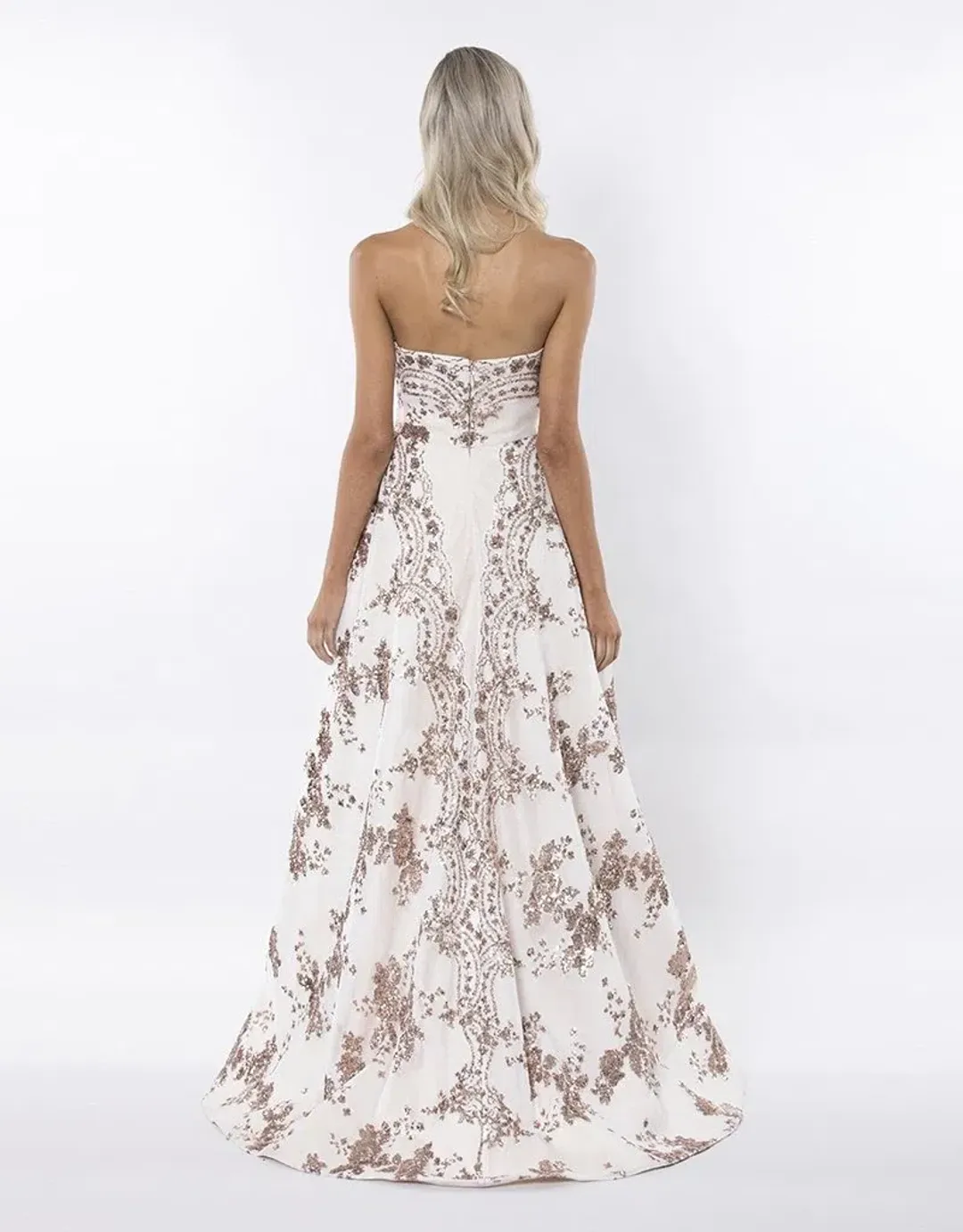 Bariano Makes Us Girls Mesh Ballgown Pink Size 10  for rent on The Volte - main image