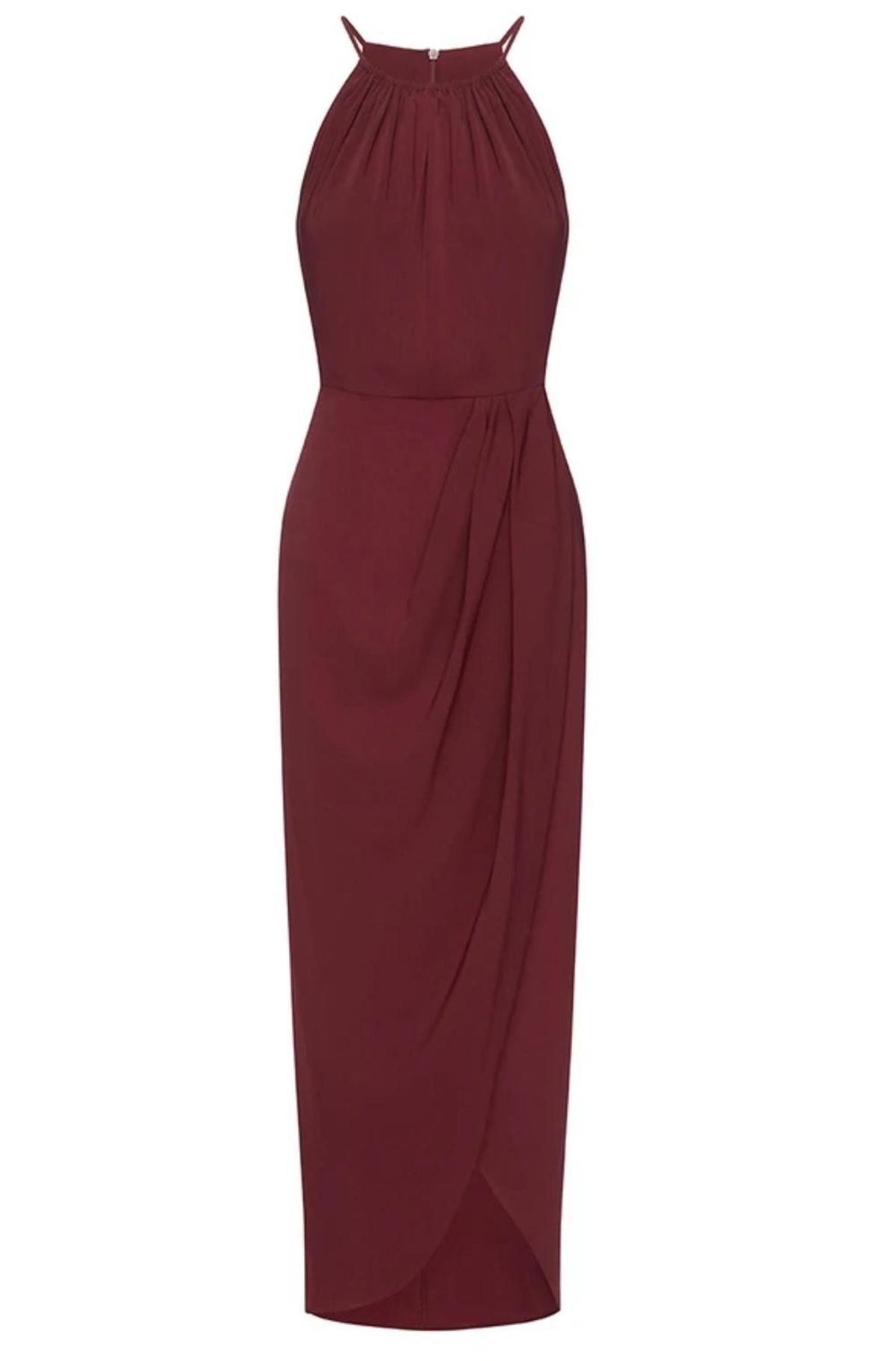 Shona Joy - Core high Neck Ruched Dress - Burgundy  - Image 3