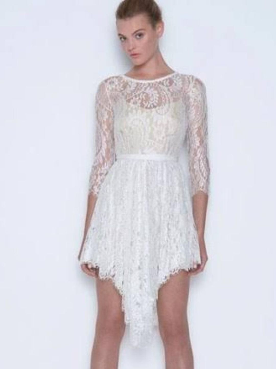 Lover Serpent Lace Dress Ivory 12 for rent on The Volte - main image