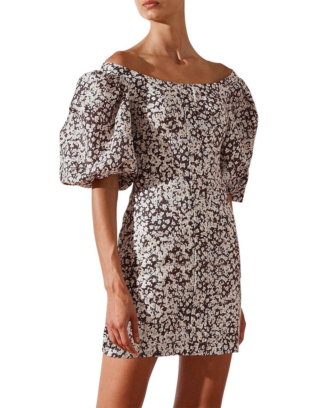 Shona Joy Dahlia Linen Mini Dress Print Size 8 - Image 2