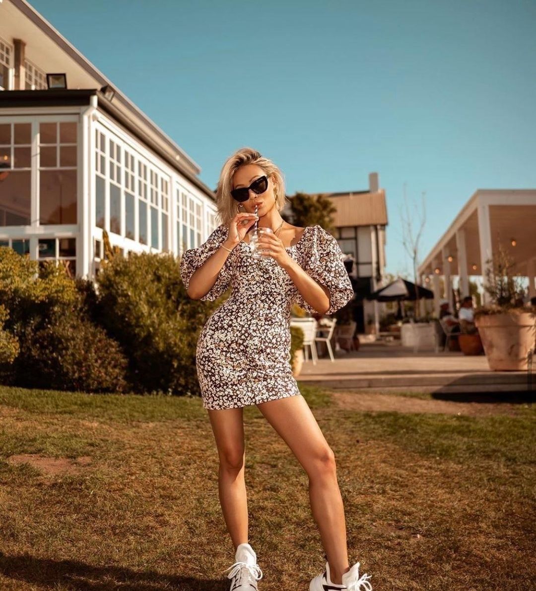 Shona Joy Dahlia Linen Mini Dress Print Size 8 for rent on The Volte - main image