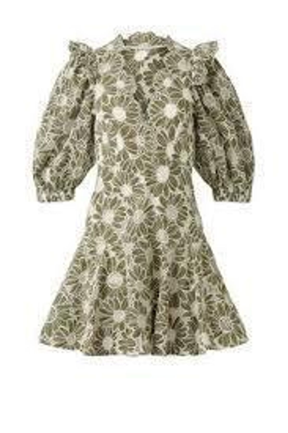 SANDRO embroidered floral green mini dress - Image 7