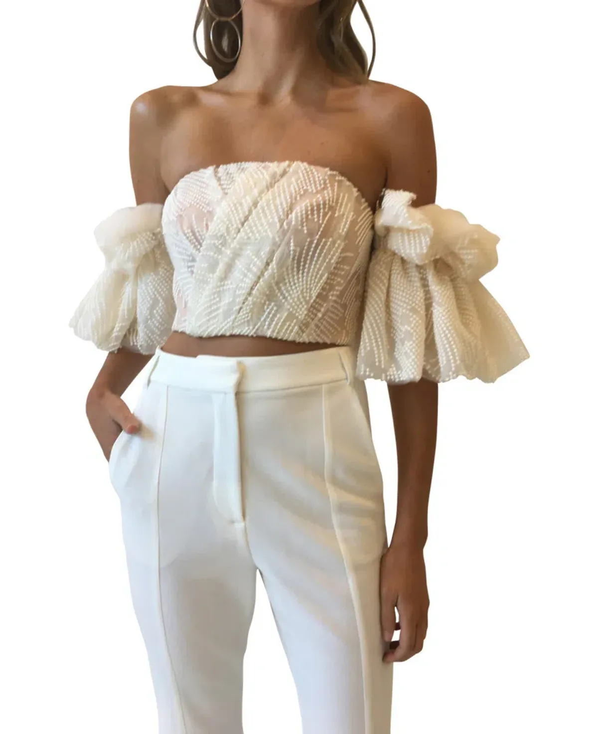 Acler Marlow Bodice Cream Size 6 - Image 2