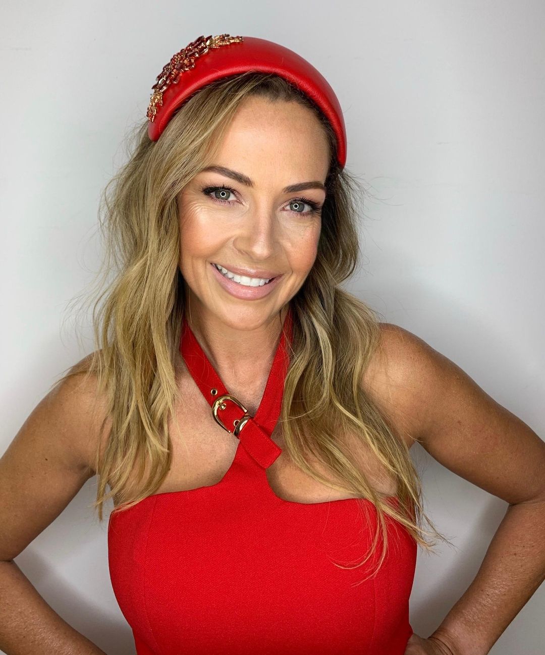 Halo & Rose Duchess bandeau headband red  for rent on The Volte - main image