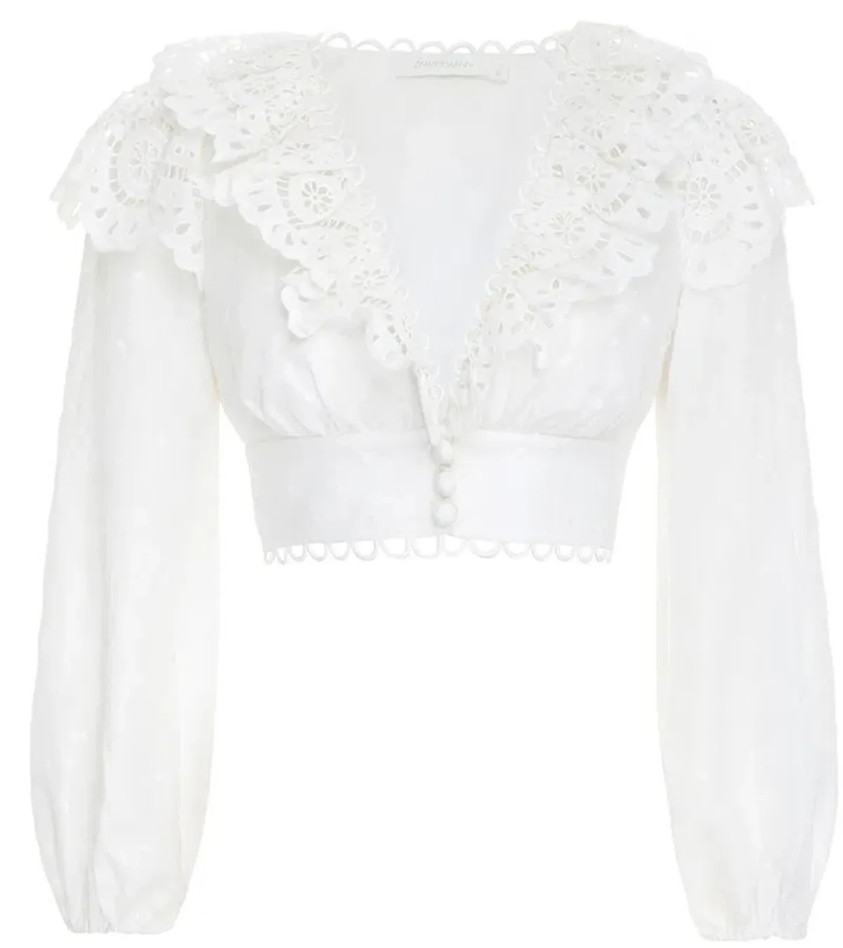 Zimmerman Bellitude Scallop Top White Size 8 - Image 4