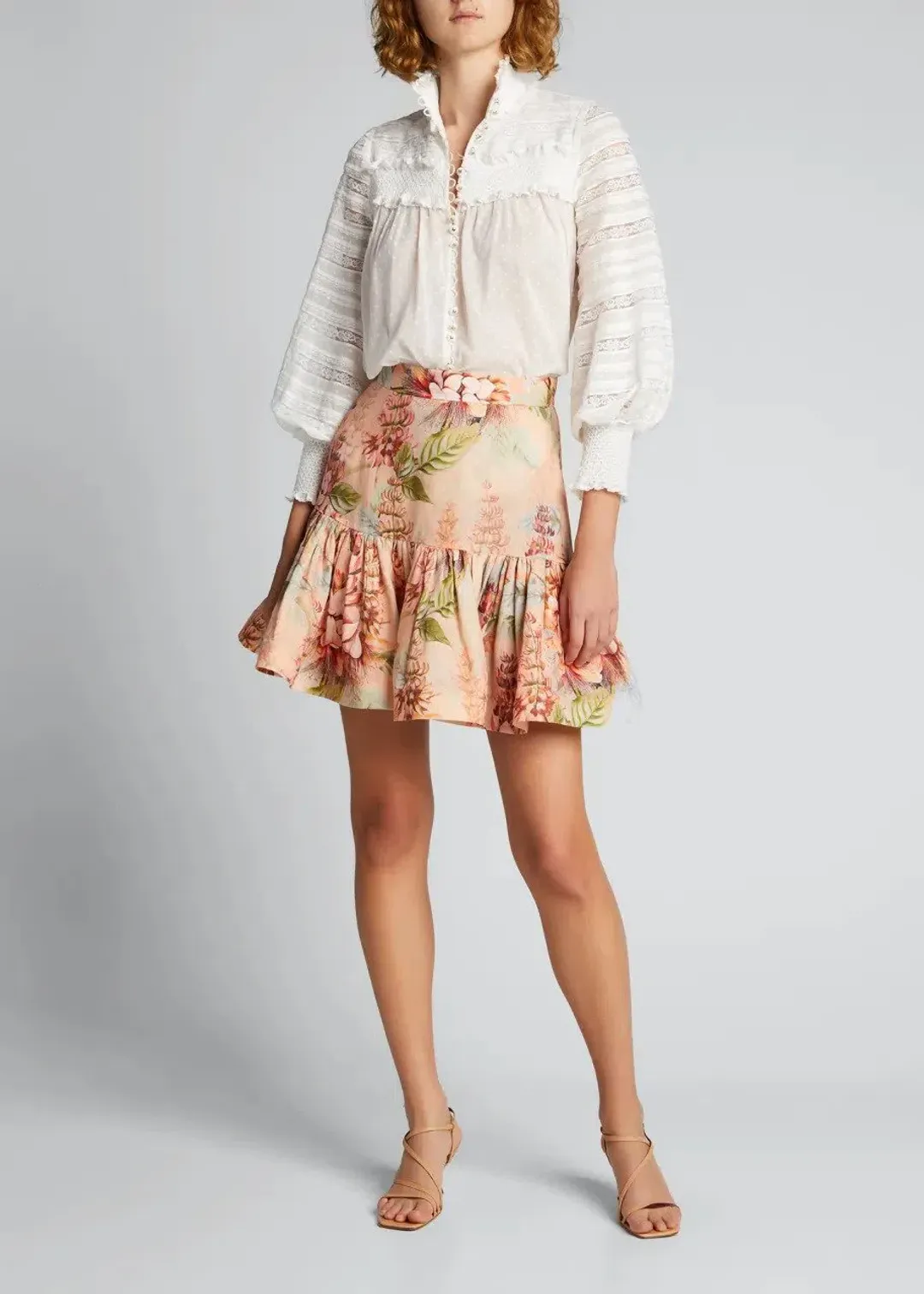 Zimmermann Candescent Flip Mini Skirt Print Size 1 / Au 10 for rent on The Volte - main image