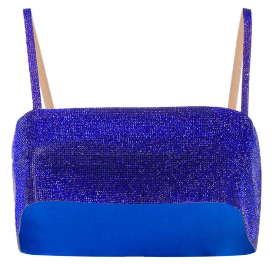 Nue Studio Crystal Embellished Vest Top Blue Size M for rent on The Volte - main image