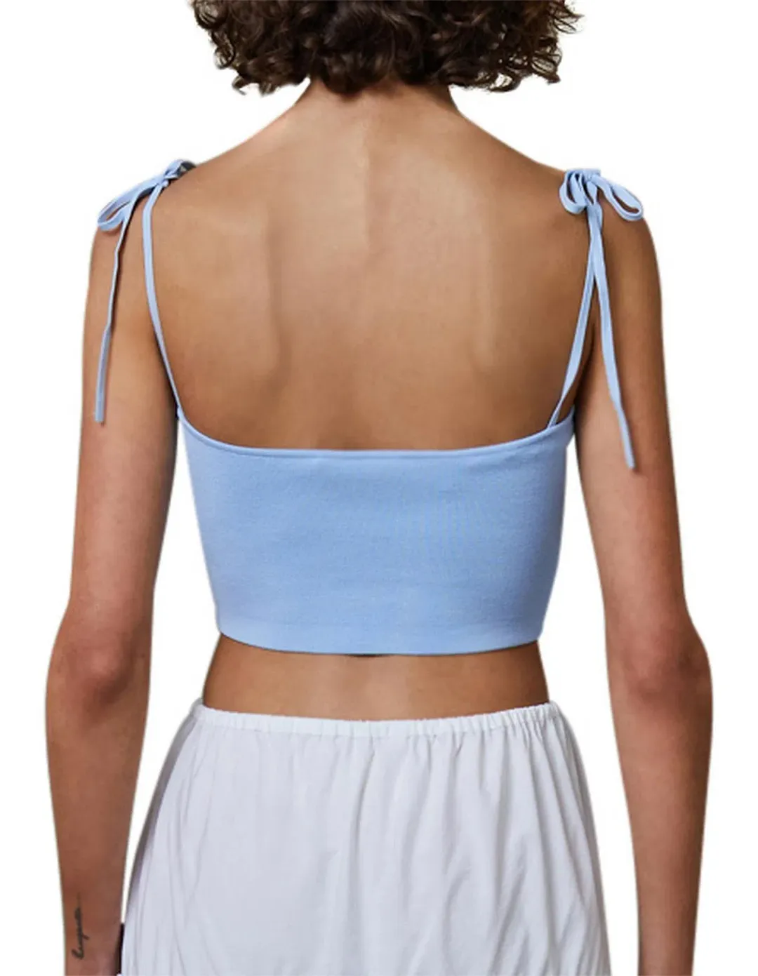 Bec & Bridge Lola Sleveless Sky Blue Crop Top Blue Size 10 for rent on The Volte - main image
