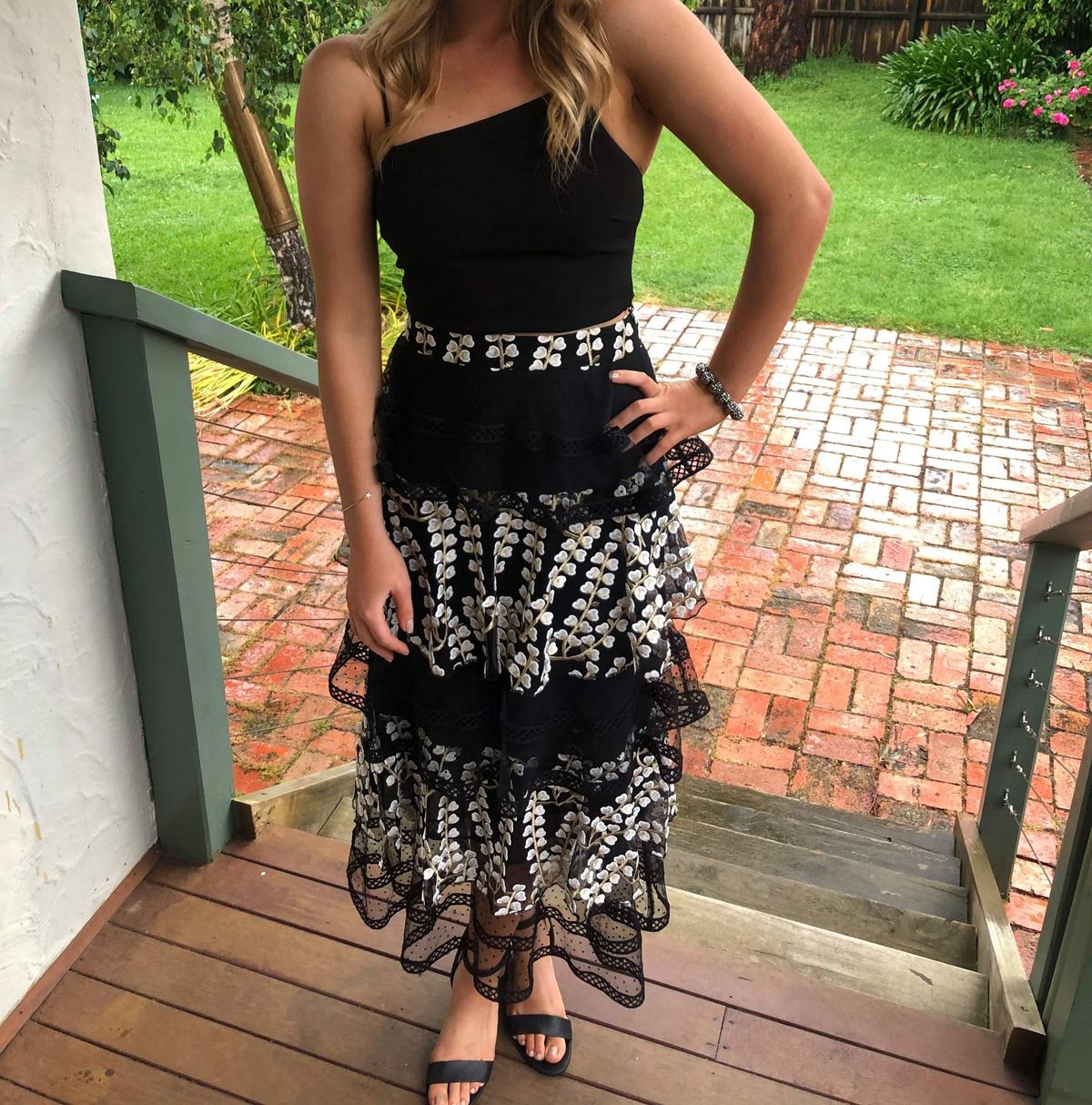 Mossman Night Blossom Skirt Print Size 8 - Image 4