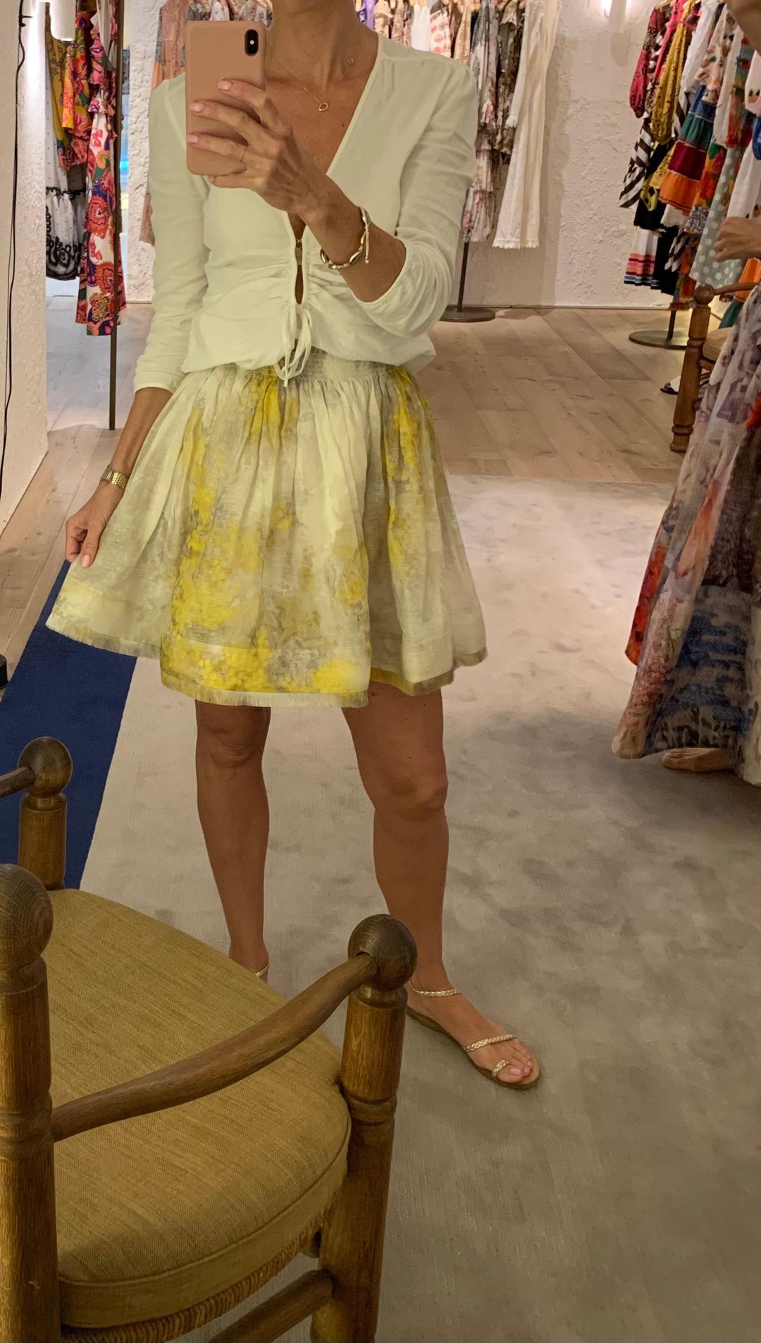 Zimmermann Botanica Printed Linen - Silk Mini Skirt - Size 0 for rent on The Volte - main image