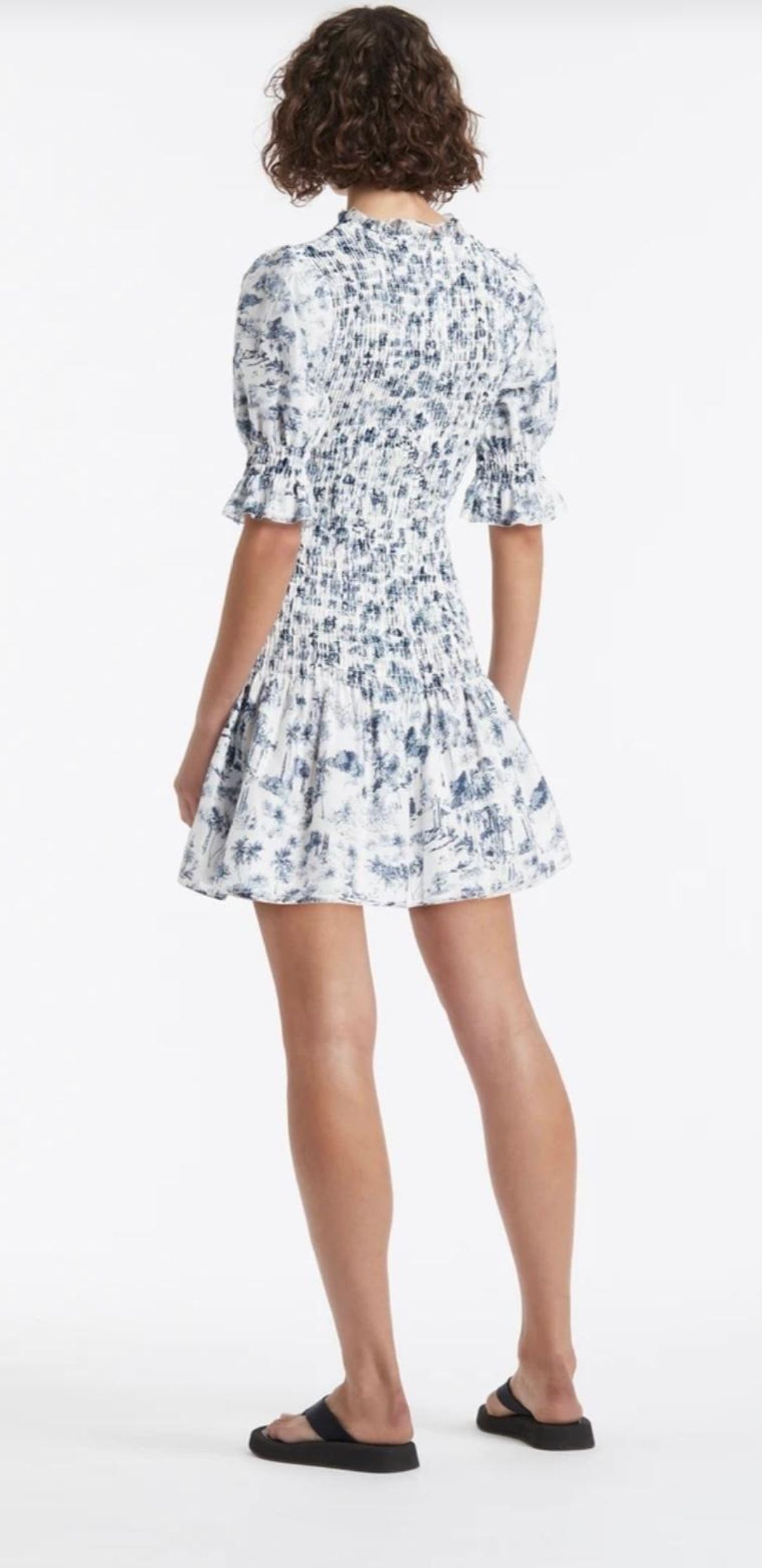 Sir The Label Dimitri Puff Sleve Mini Dress Blue Floral | AU 12 - Image 2