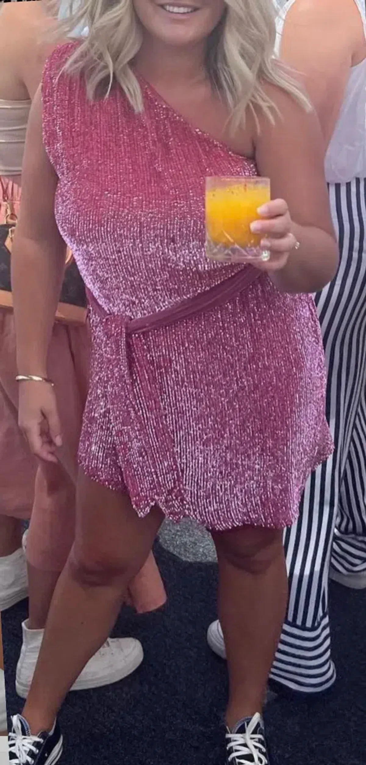 Retrofete Ella Dress Fuchsia Size 12 - Image 3