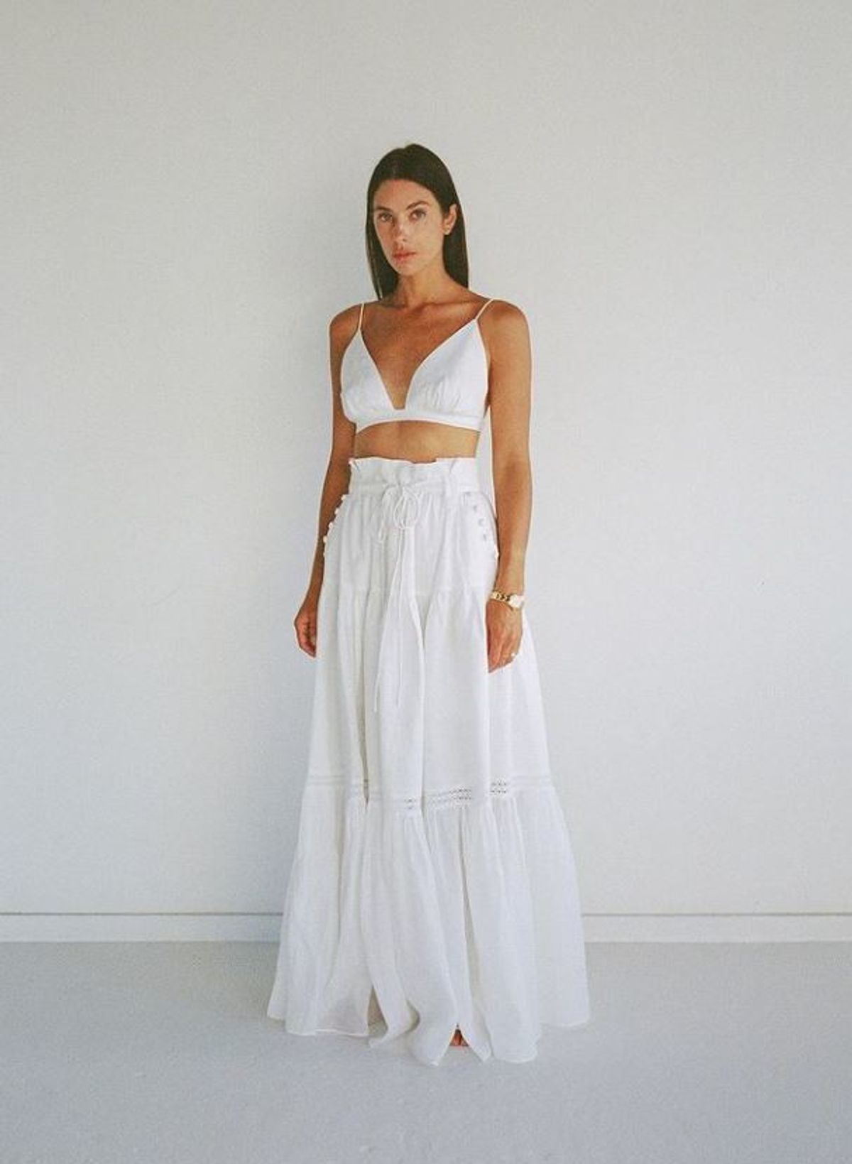 Joslin Linen Ramie Maxi Skirt & Oaklynn Linen Bralette Size 6  - Image 1