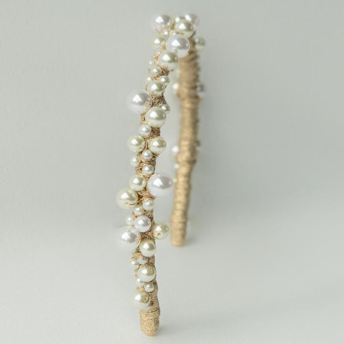 Ashlee Lauren Charlotte Pearl Headband Gold - Image 3