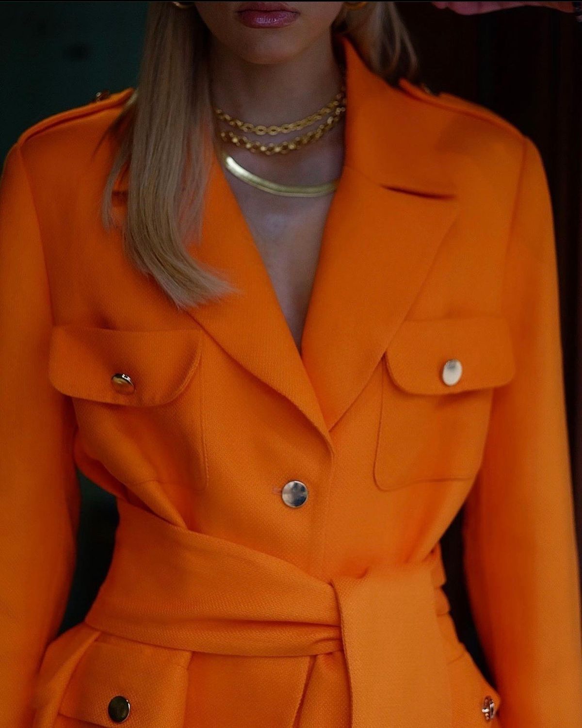 Khirzad Femme Gloria Safari Jacket Orange Size 6 - Image 2