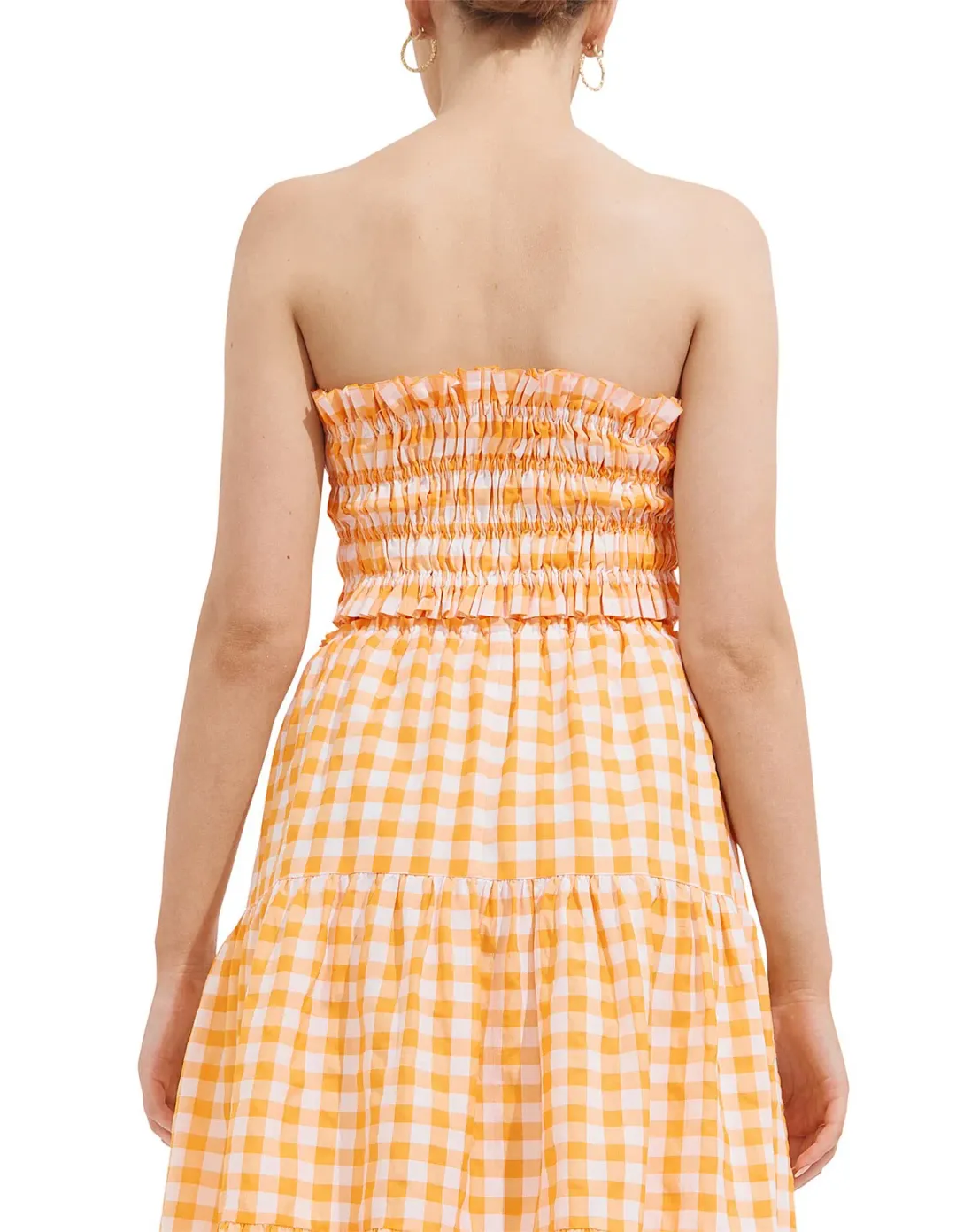 Steele Paradise Crop and Erika Skirt Set Papaya Check Print Size 10 for rent on The Volte - main image