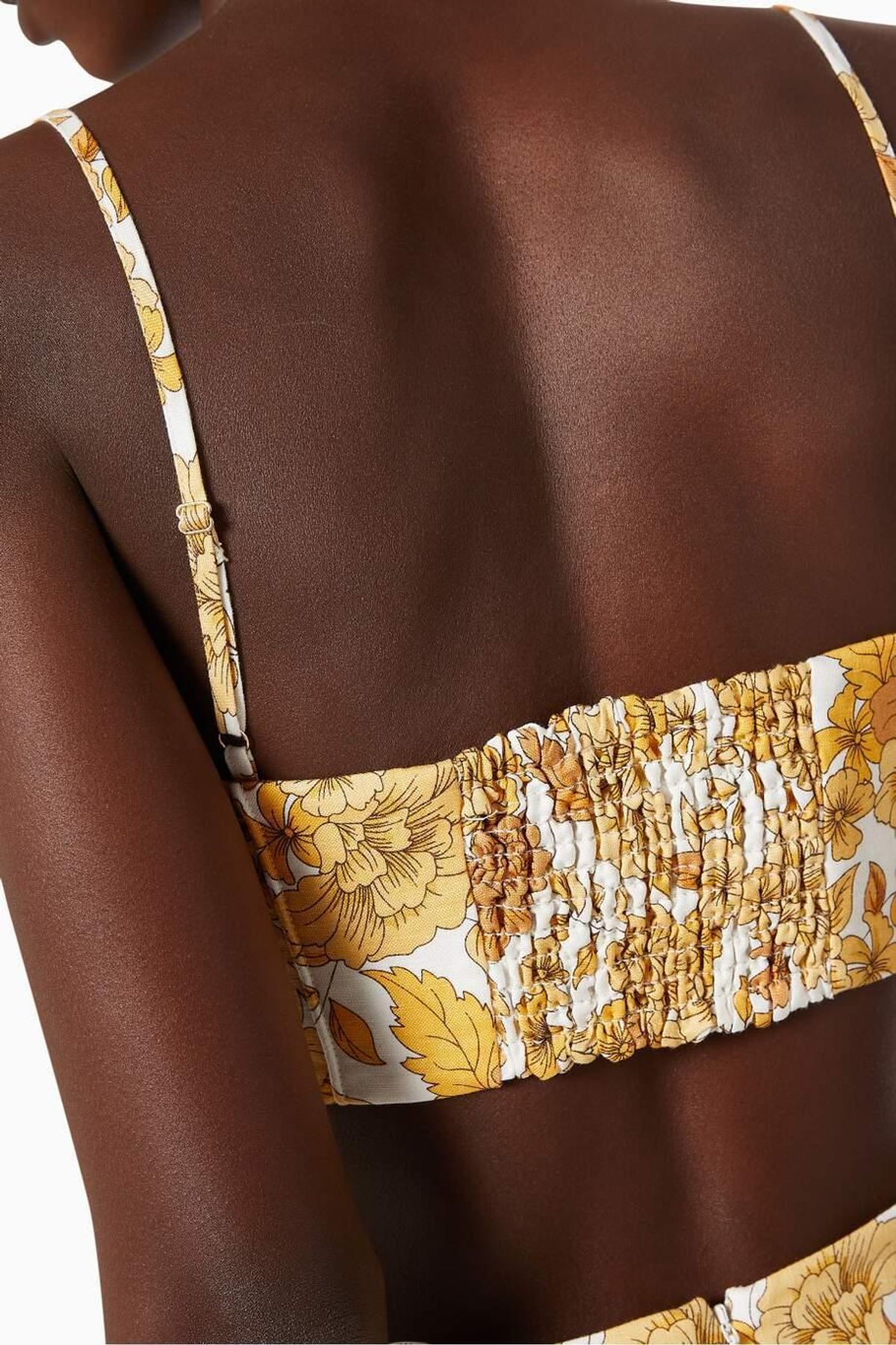 Shona Joy Margarita Linen Fitted Crop Top and Midi Skirt Set Print Size 10  - Image 3