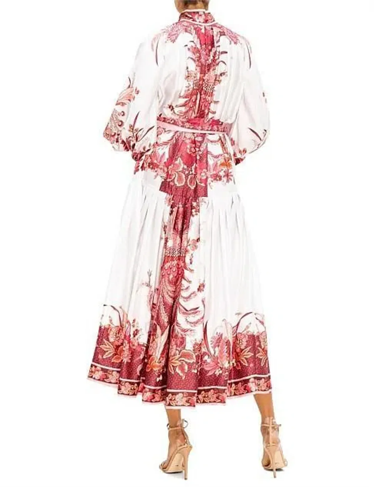 Zimmermann Wavelength Placement Midi Dress Pink Phoenix Size 1 / Au 10 - Image 5