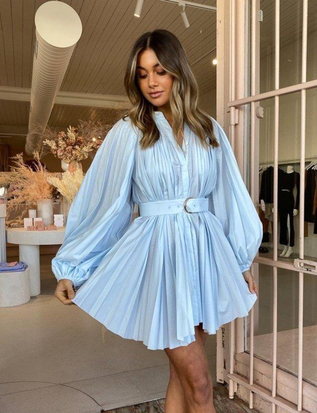 Acler Margot Dress - Powder Blue - Size 8 for rent on The Volte - main image