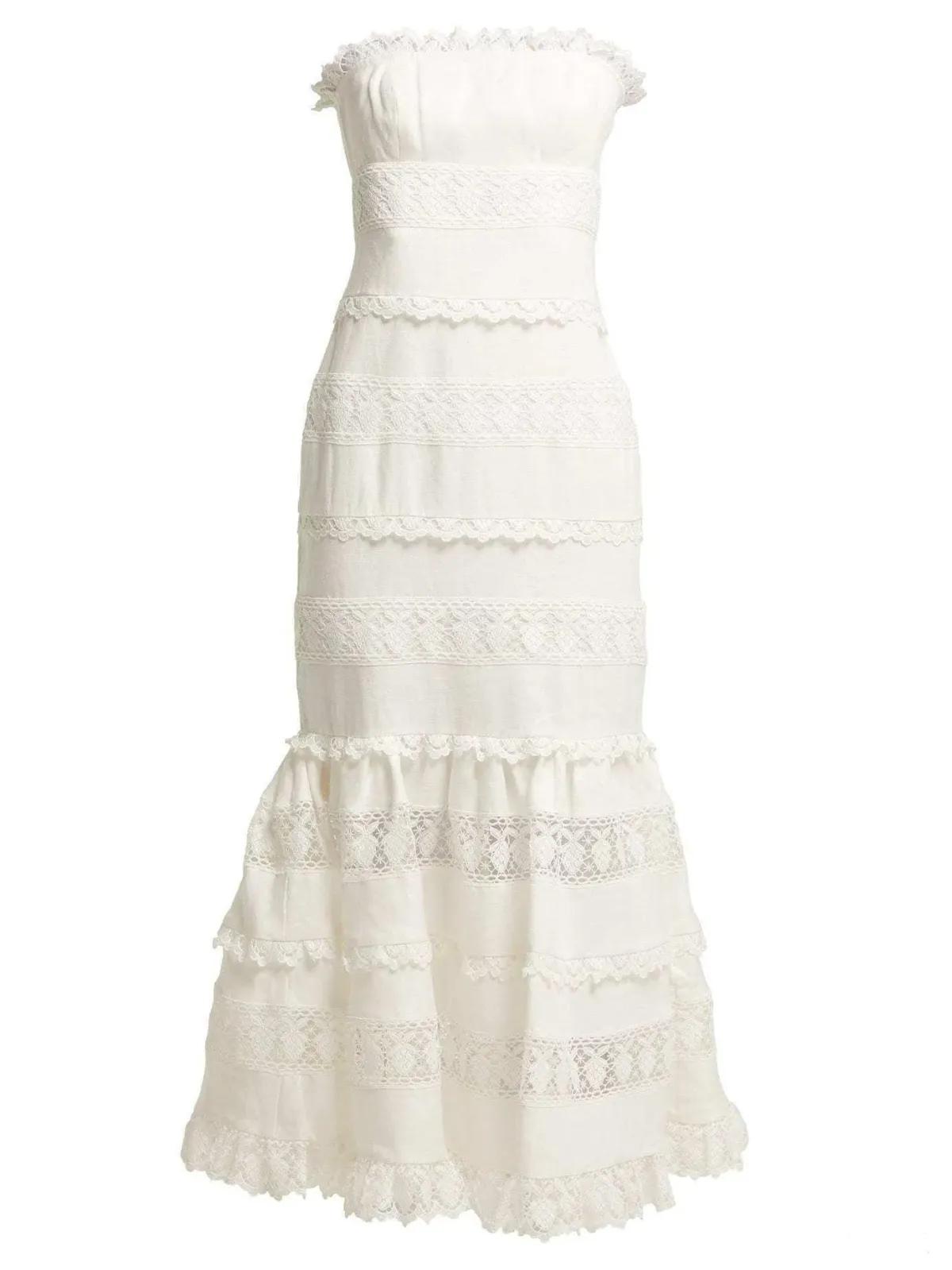 Zimmermann Wayfarer Strapless Midi Dress Ivory Size 0 / AU 8 - Image 6