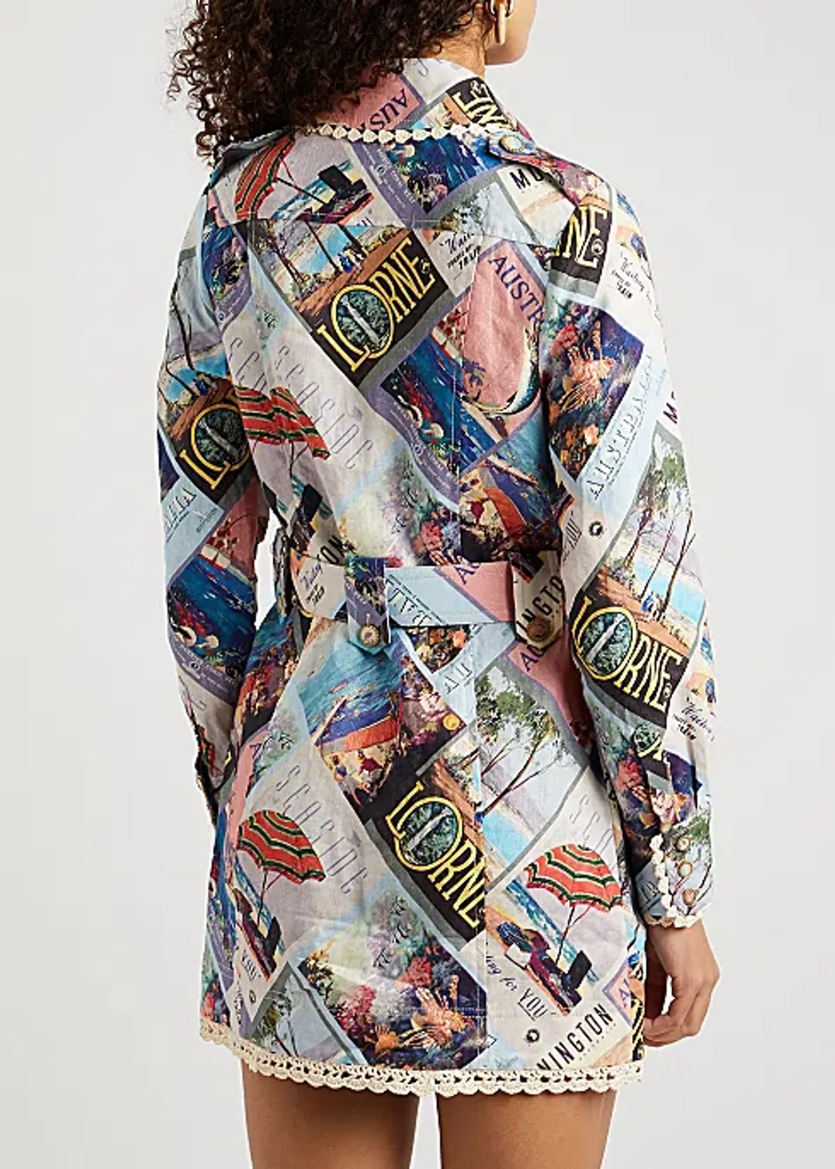Zimmermann Postcard Shirt Mini Dress Print Size 0 - Image 3