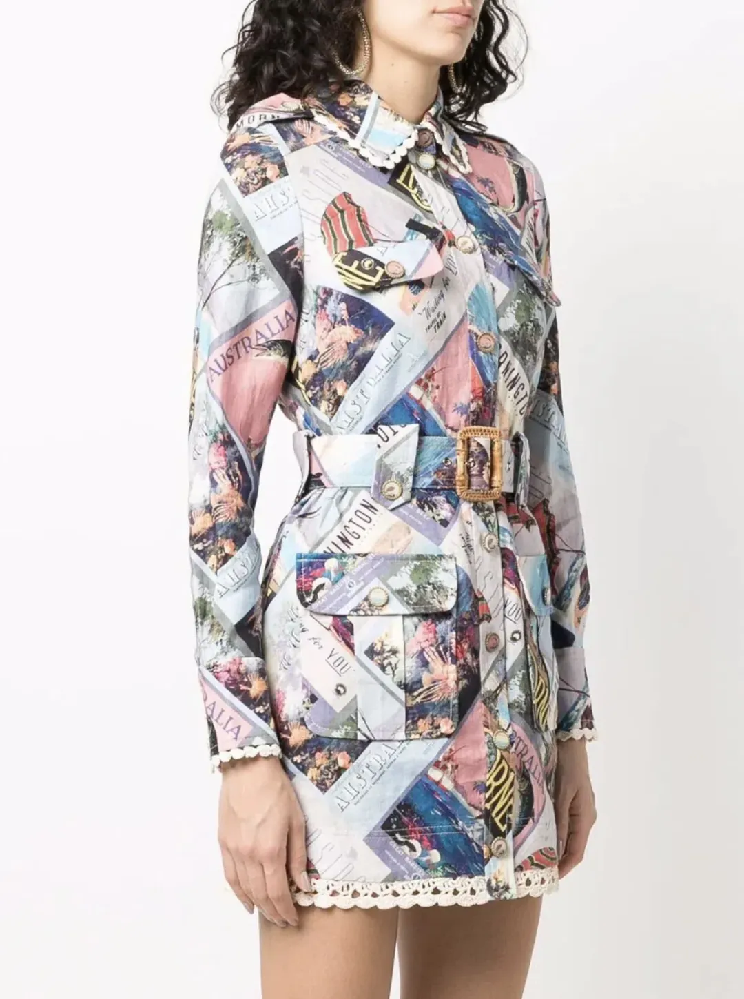 Zimmermann Postcard Shirt Mini Dress Print Size 0 for rent on The Volte - main image