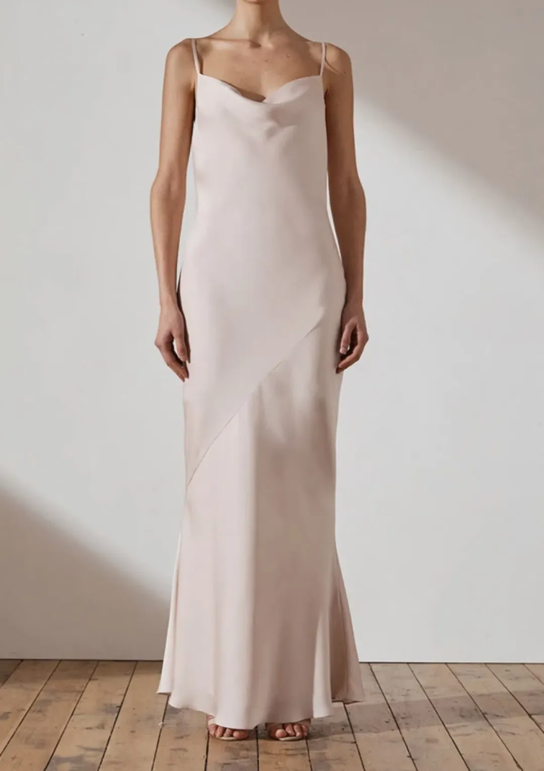 Shona Joy Luxe Bias Cowl Slip Dress Porcelain Size 6 for rent on The Volte - main image