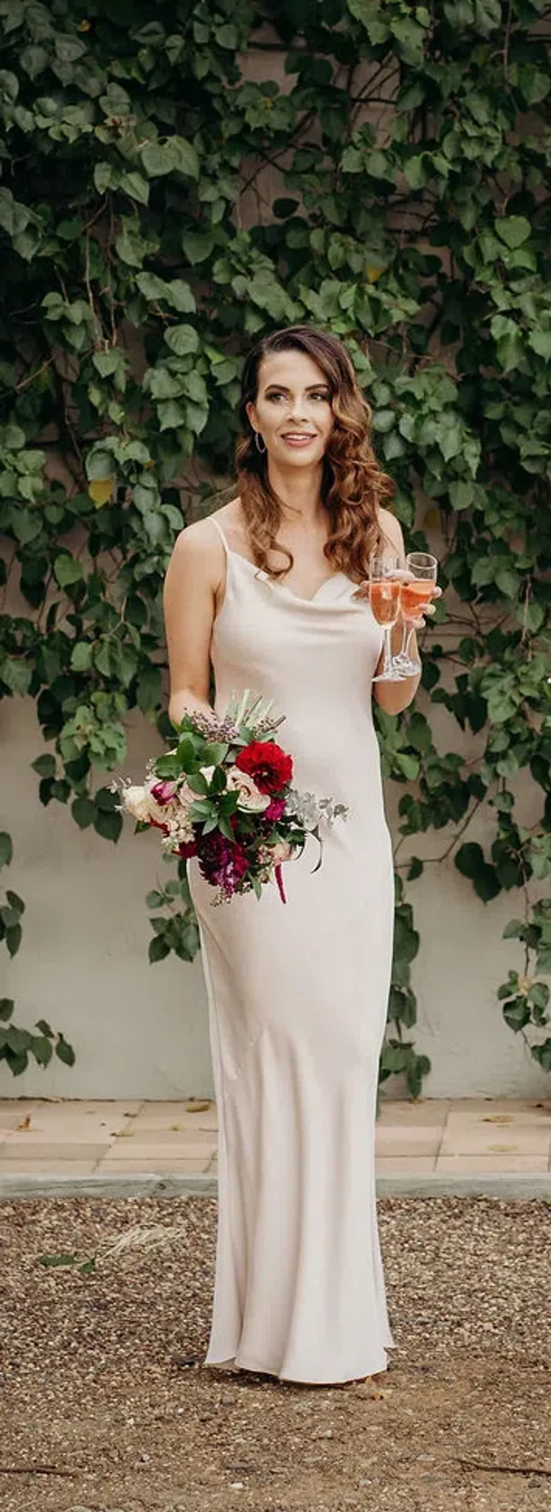 Shona Joy Luxe Bias Cowl Slip Dress Porcelain Size 6 for rent on The Volte - main image