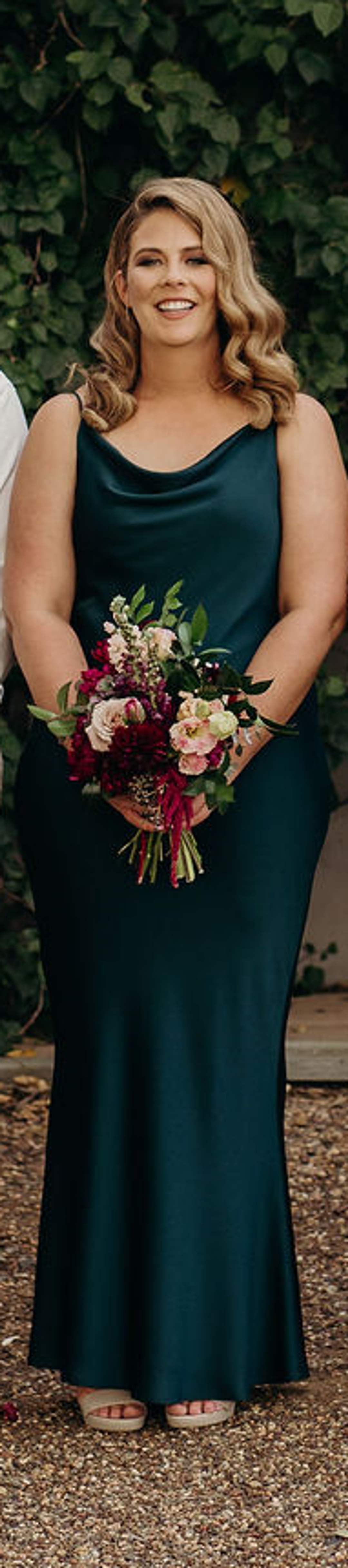 Shona Joy Luxe Bias Cowl Slip Dress Emerald Size 14 for rent on The Volte - main image