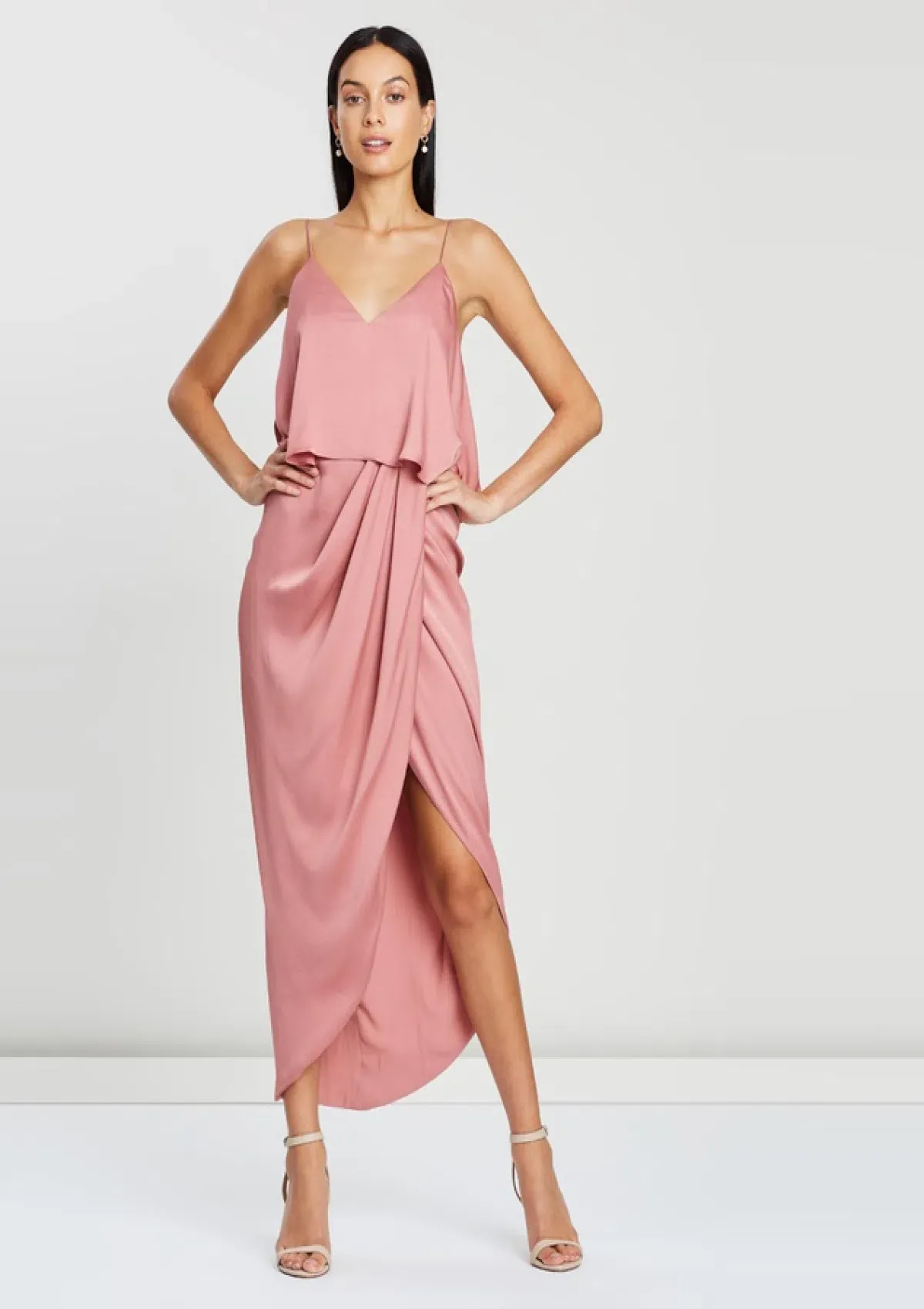 Shona Joy Luxe Cocktail Frill Dress Rose Size 10  - Image 1