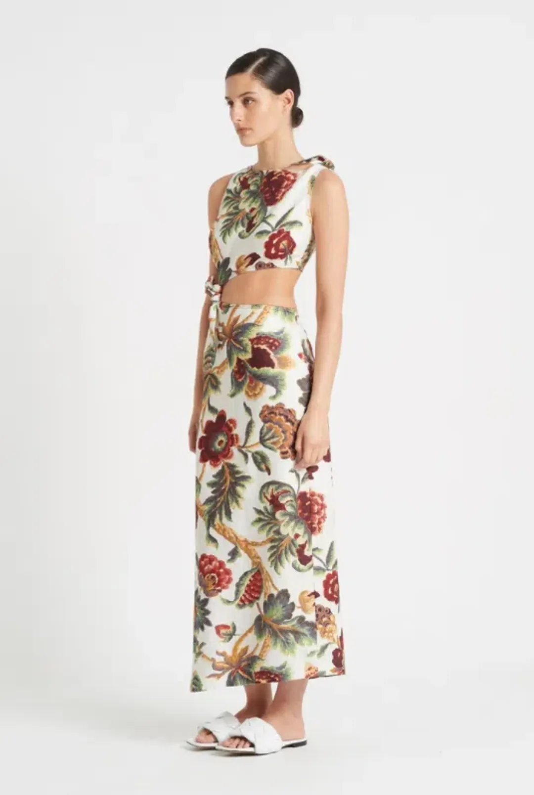 Sir The Label Ambrois Knot Dress Midi Floral Print | AU 6 for rent on The Volte - main image